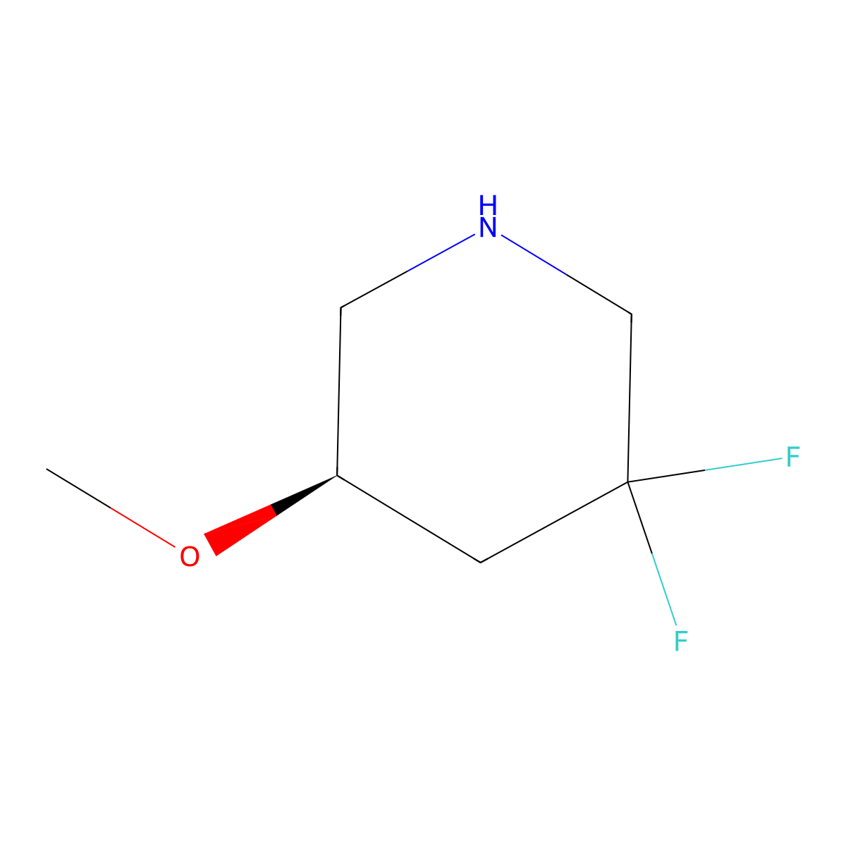 (5R)-3,3-Difluoro-5-methoxy-piperidine molecular structure, CAS 2408938-35-0