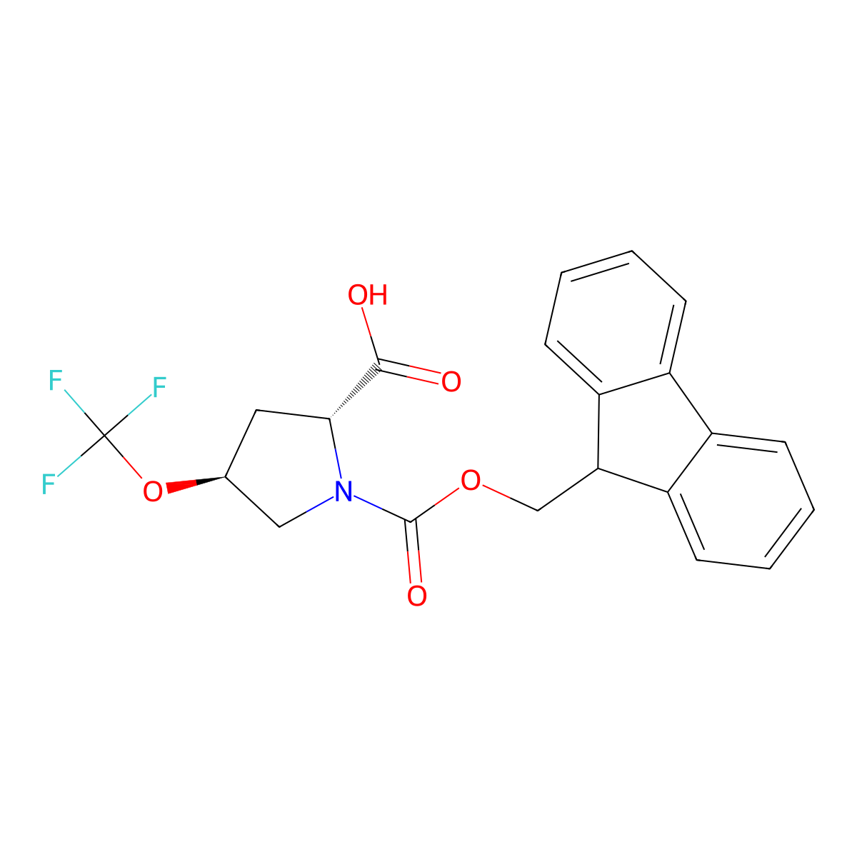 (2R,4S)-1-{[(9H-fluoren-9-yl)methoxy]carbonyl}-4-(trifluoromethoxy)pyrrolidine-2-carboxylic acid molecular structure, CAS 2408938-51-0