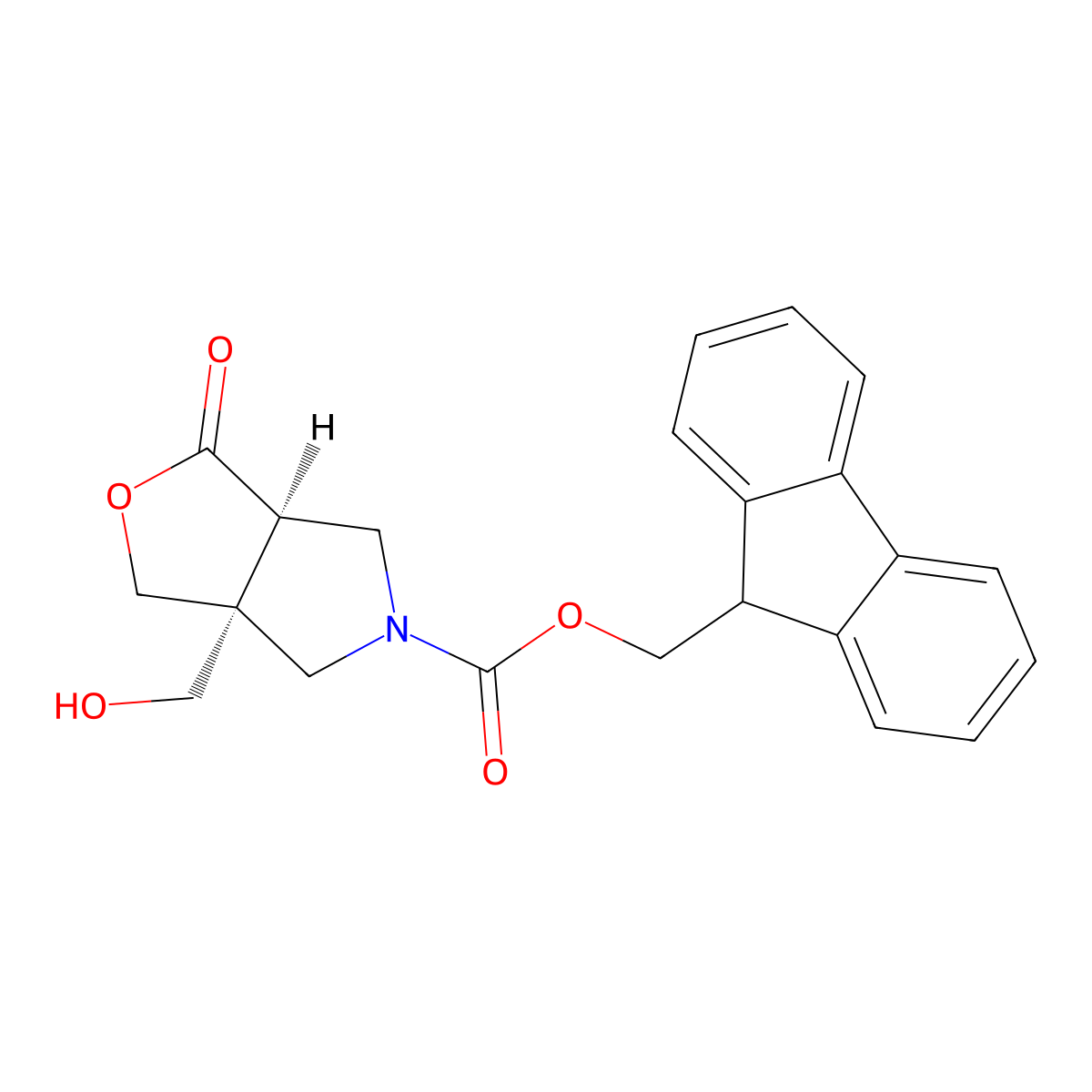 rac-(9H-fluoren-9-yl)methyl(3aR,6aS)-3a-(hydroxymethyl)-1-oxo-hexahydro-1H-furo[3,4-c]pyrrole-5-carboxylate molecular structure, CAS 2408938-54-3