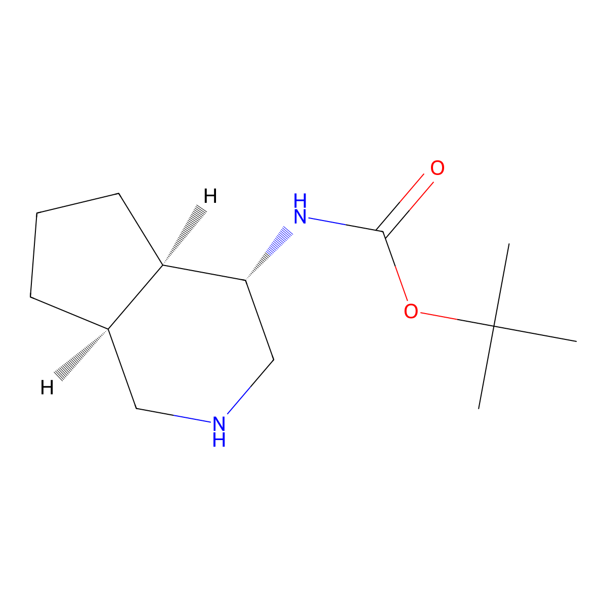 rac-tert-butyl N-[(4R,4aS,7aR)-octahydro-1H-cyclopenta[c]pyridin-4-yl]carbamate molecular structure, CAS 2408938-60-1