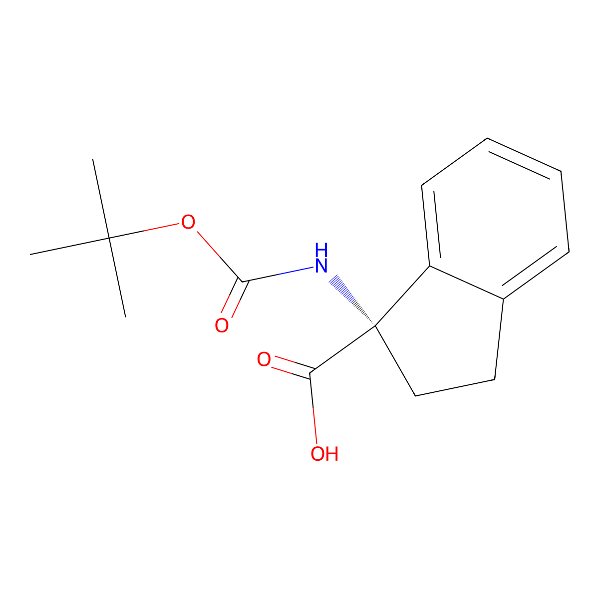 Boc-(R,S)-1-aminoindane-1-carboxylic acid molecular structure, CAS 2408938-69-0