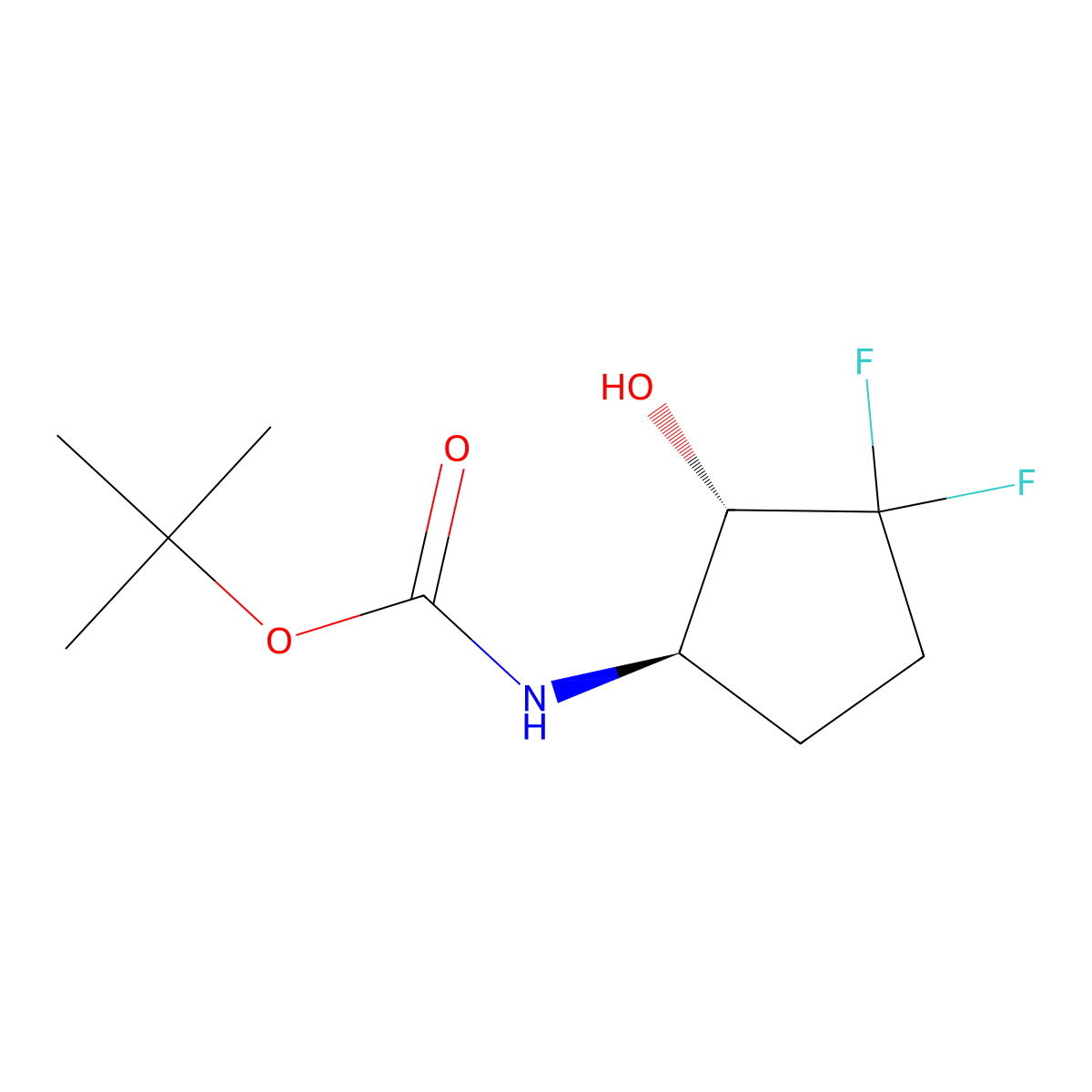 rac-tert-butyl N-[(1R,2S)-3,3-difluoro-2-hydroxycyclopentyl]carbamate molecular structure, CAS 2408938-71-4
