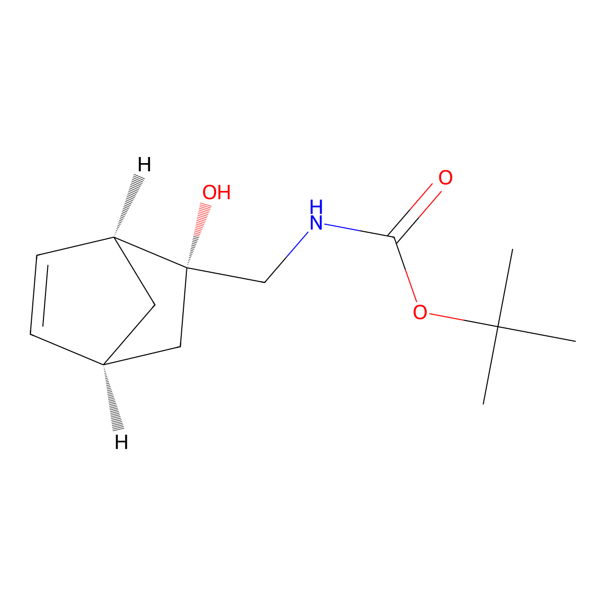 rac-tert-butyl N-{[(1R,2S,4R)-2-hydroxybicyclo[2.2.1]hept-5-en-2-yl]methyl}carbamate molecular structure, CAS 2408938-73-6