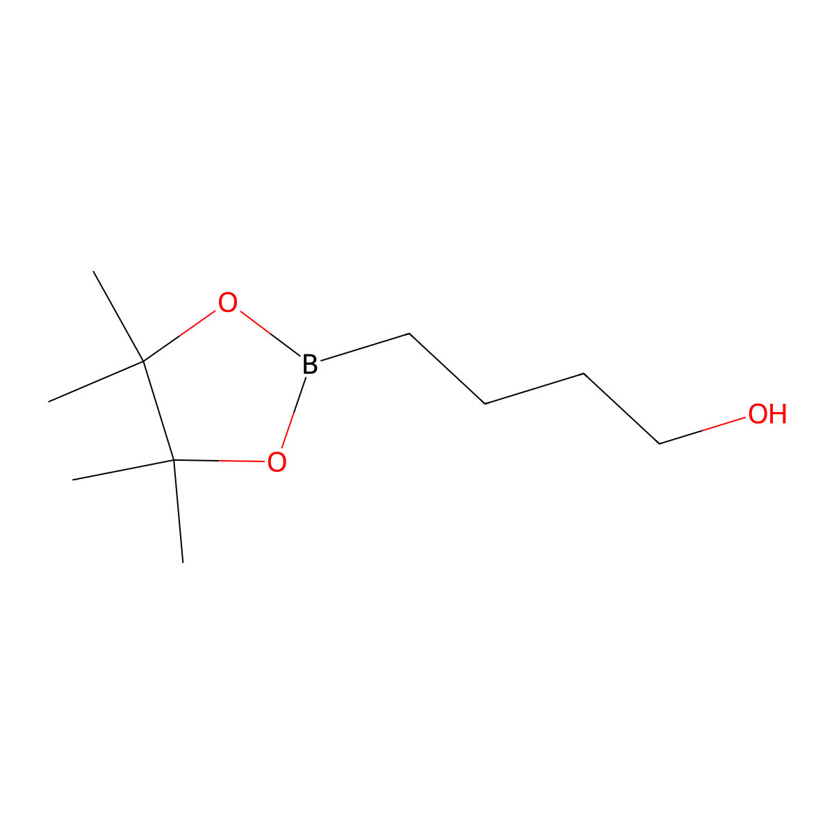 4-(Tetramethyl-1,3,2-dioxaborolan-2-yl)butan-1-ol molecular structure, CAS 2408956-04-5