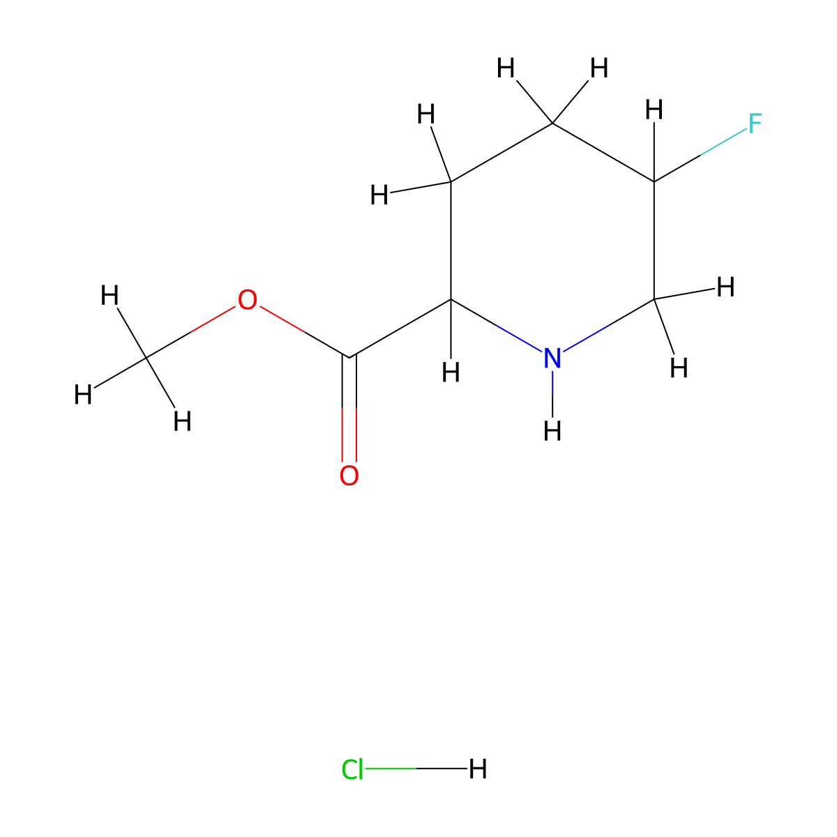 Methyl 5-fluoropiperidine-2-carboxylate hydrochloride molecular structure, CAS 2408957-38-8
