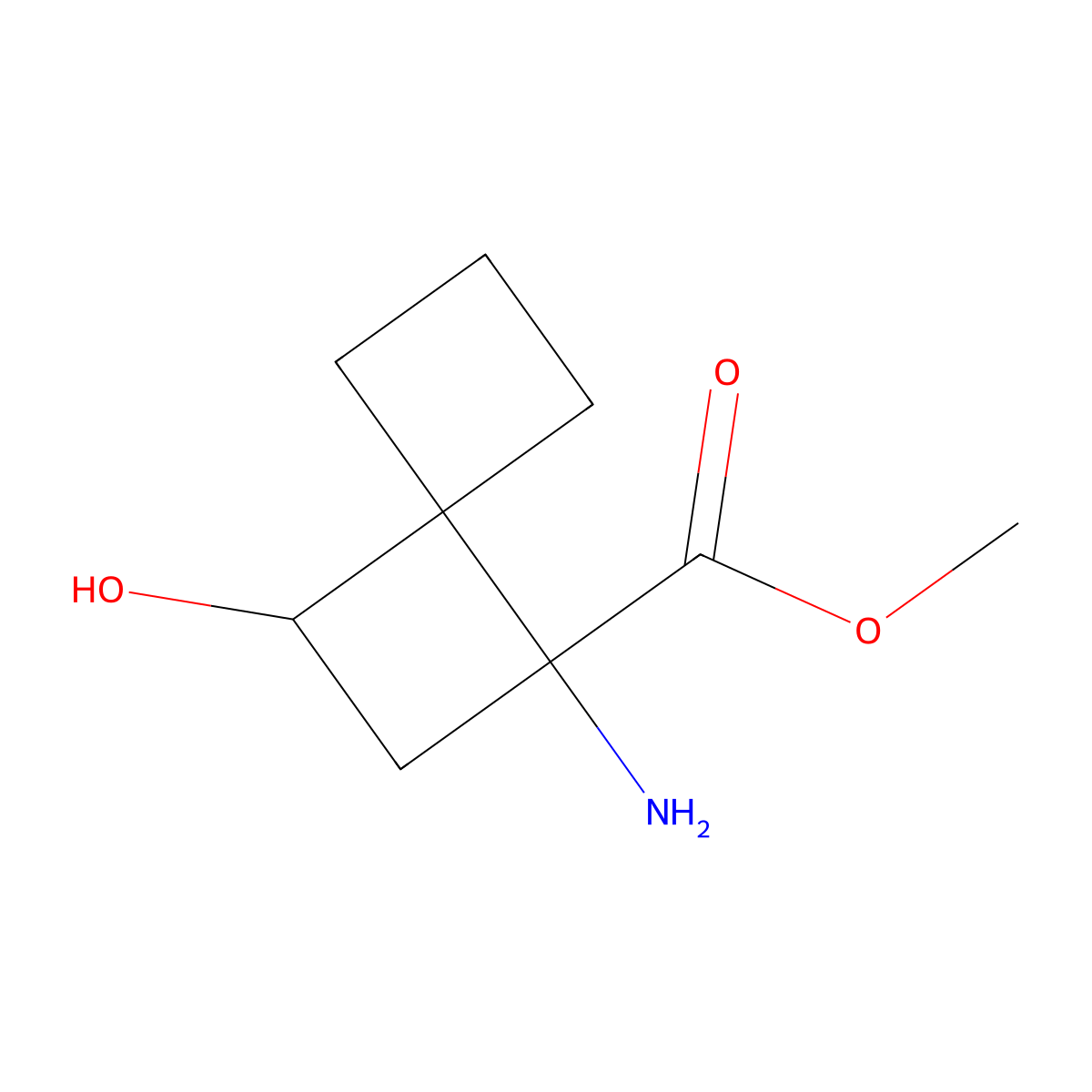 Methyl 1-amino-3-hydroxyspiro[3.3]heptane-1-carboxylate molecular structure, CAS 2408957-39-9