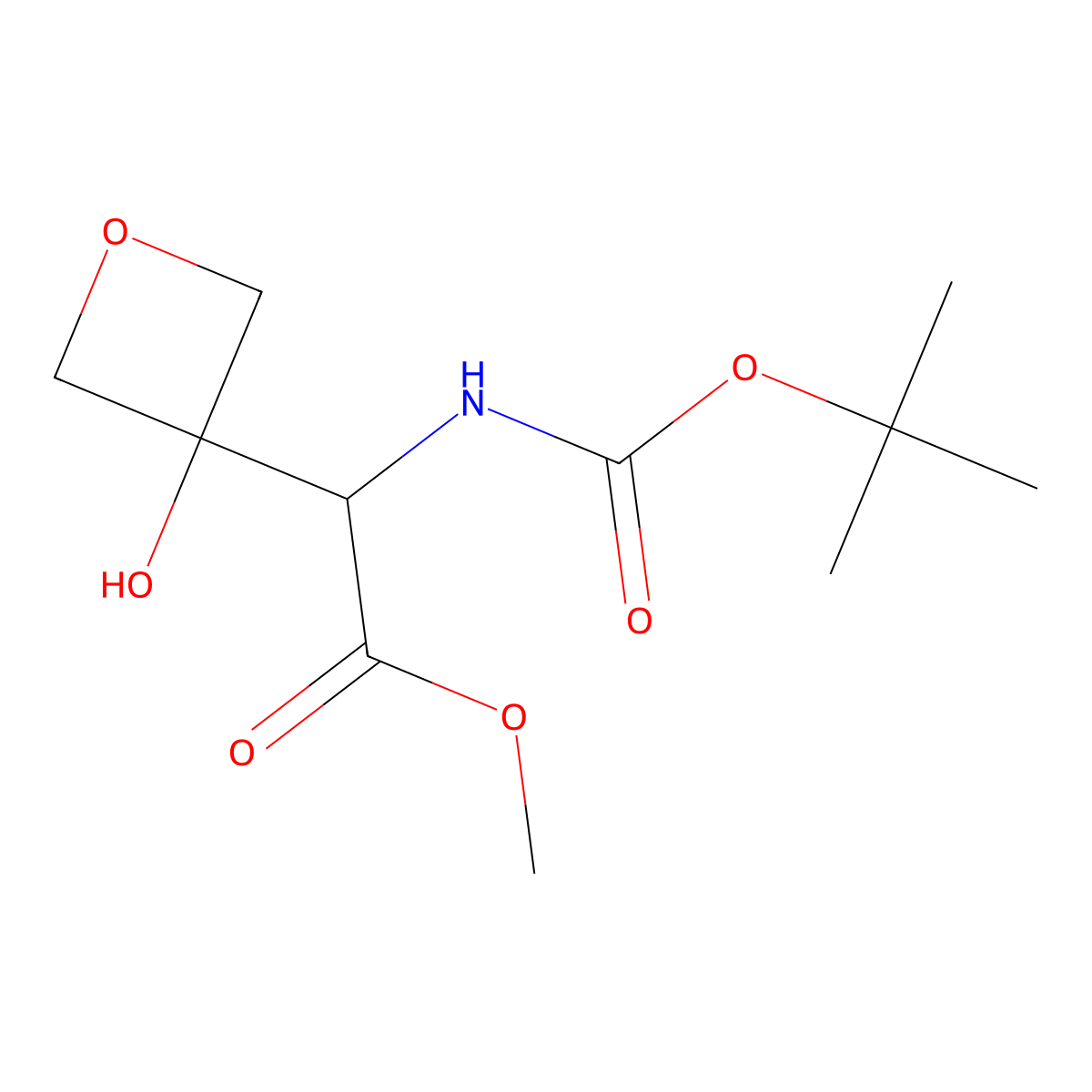 Methyl 2-{[(tert-butoxy)carbonyl]amino}-2-(3-hydroxyoxetan-3-yl)acetate molecular structure, CAS 2408957-42-4