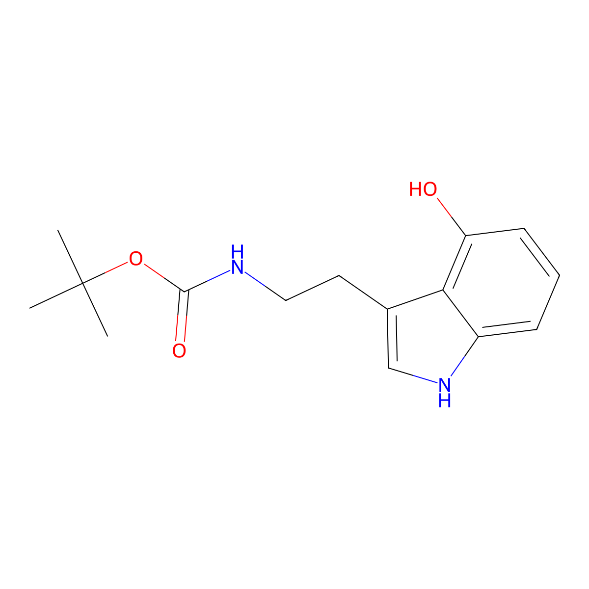 tert-butyl N-[2-(4-hydroxy-1H-indol-3-yl)ethyl]carbamate molecular structure, CAS 2408957-52-6