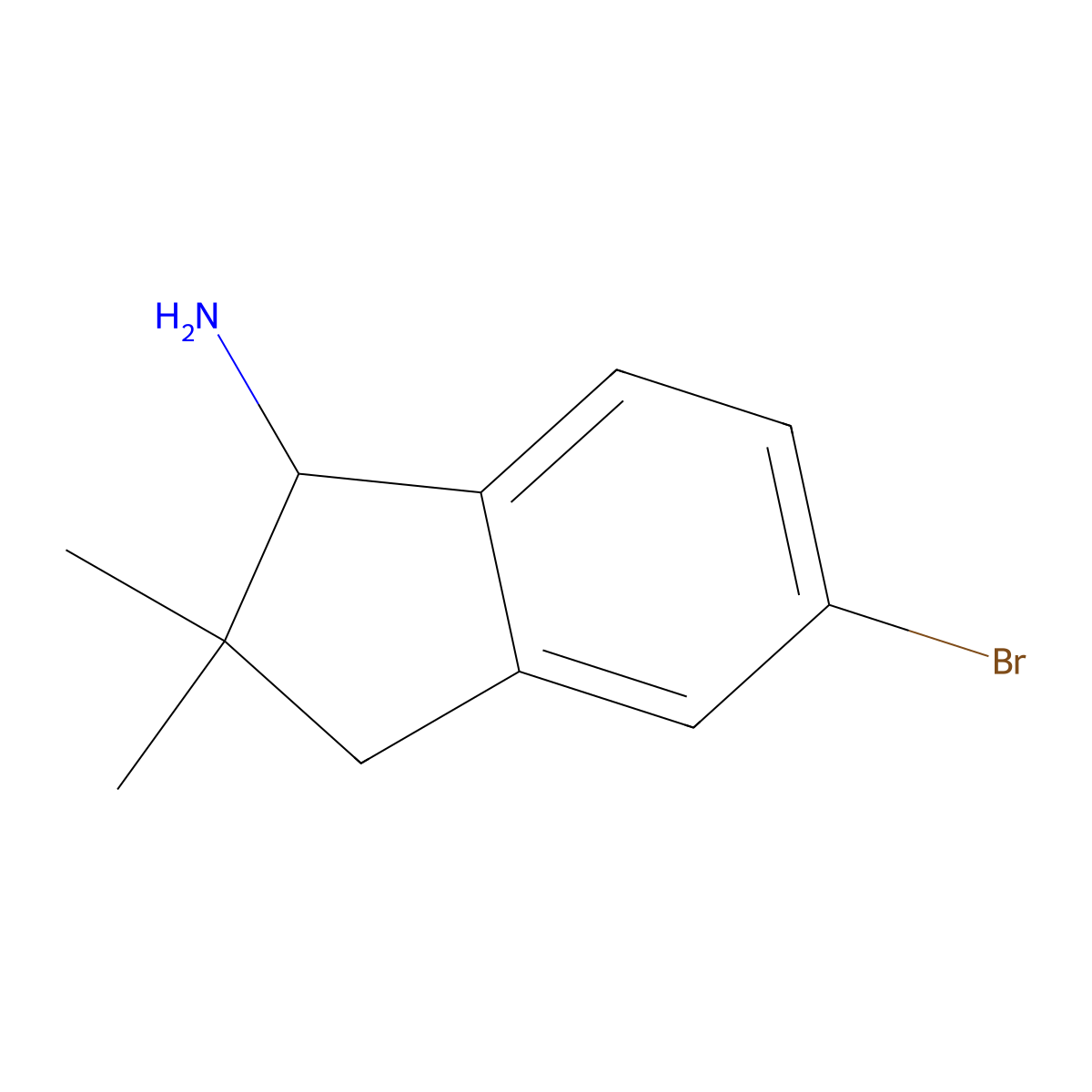 5-Bromo-2,2-dimethyl-2,3-dihydro-1H-inden-1-amine molecular structure, CAS 2408957-56-0