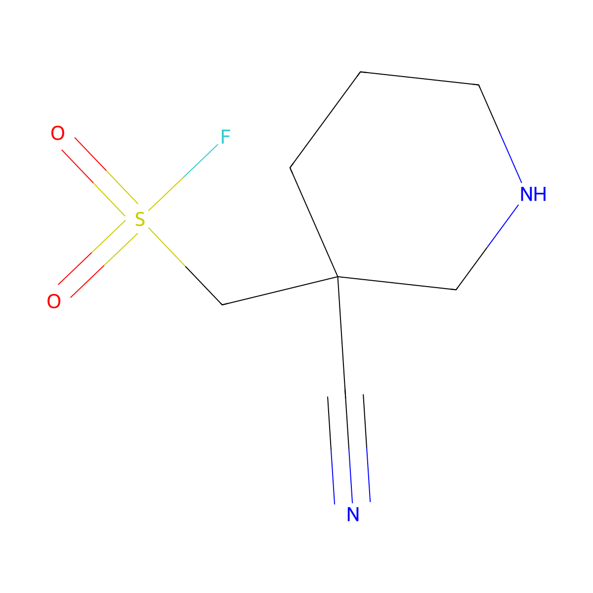(3-Cyanopiperidin-3-yl)methanesulfonyl fluoride molecular structure, CAS 2408957-62-8