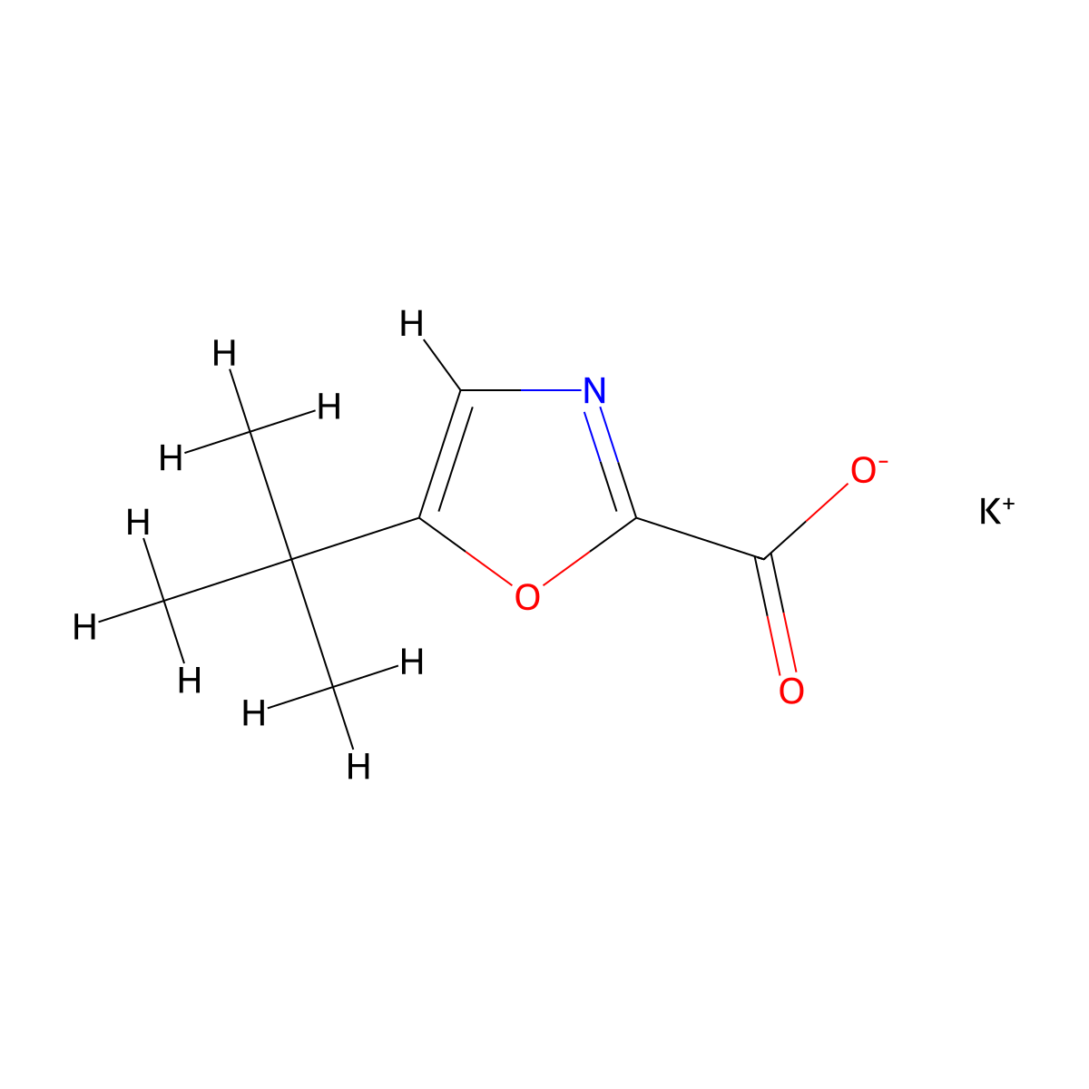 Potassium 5-tert-butyl-1,3-oxazole-2-carboxylate molecular structure, CAS 2408957-68-4