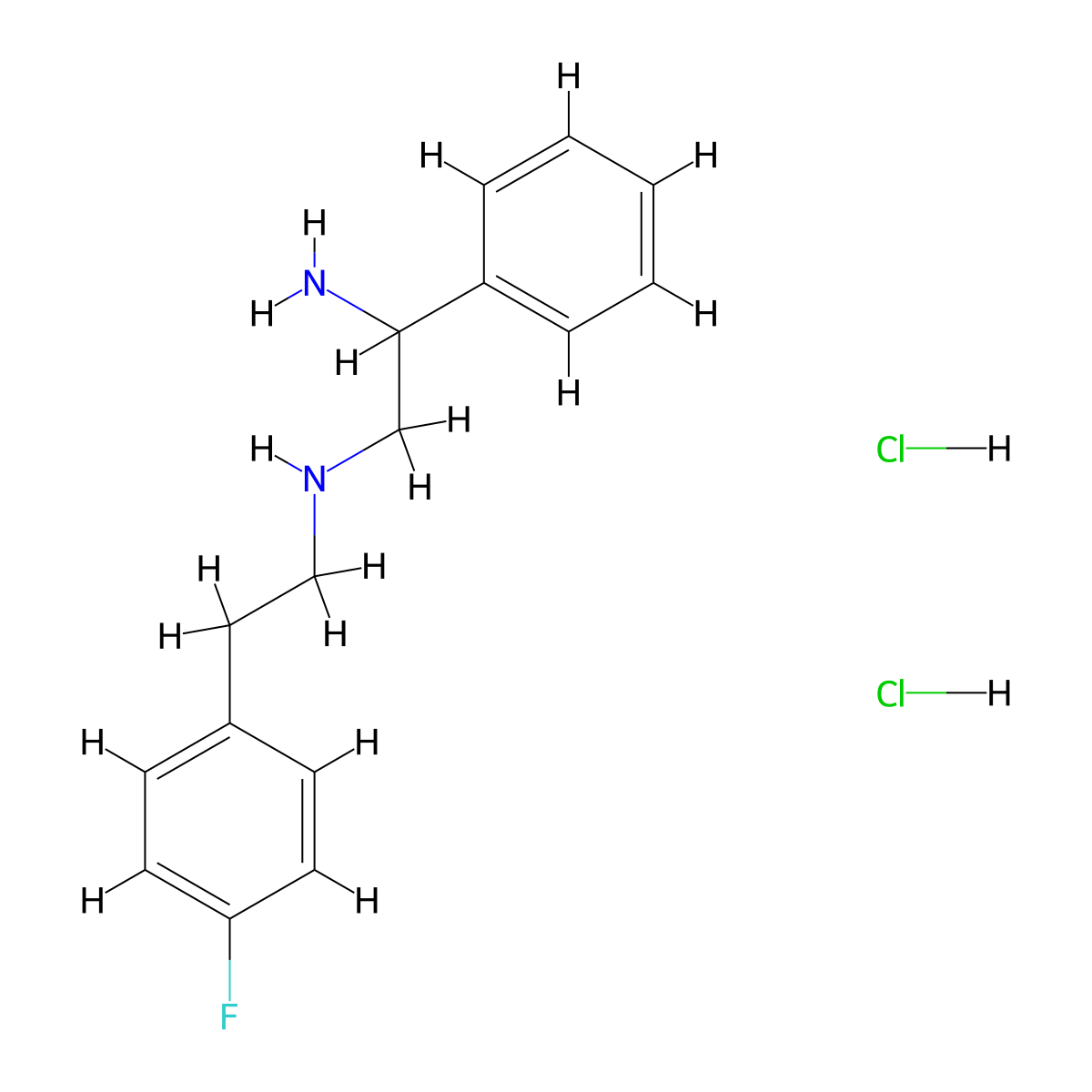 (2-Amino-2-phenylethyl)(2-(4-fluorophenyl)ethyl)amine dihydrochloride molecular structure, CAS 2408957-70-8