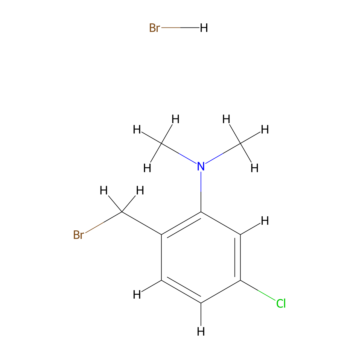 2-(bromomethyl)-5-chloro-N,N-dimethylaniline hydrobromide molecular structure, CAS 2408957-71-9