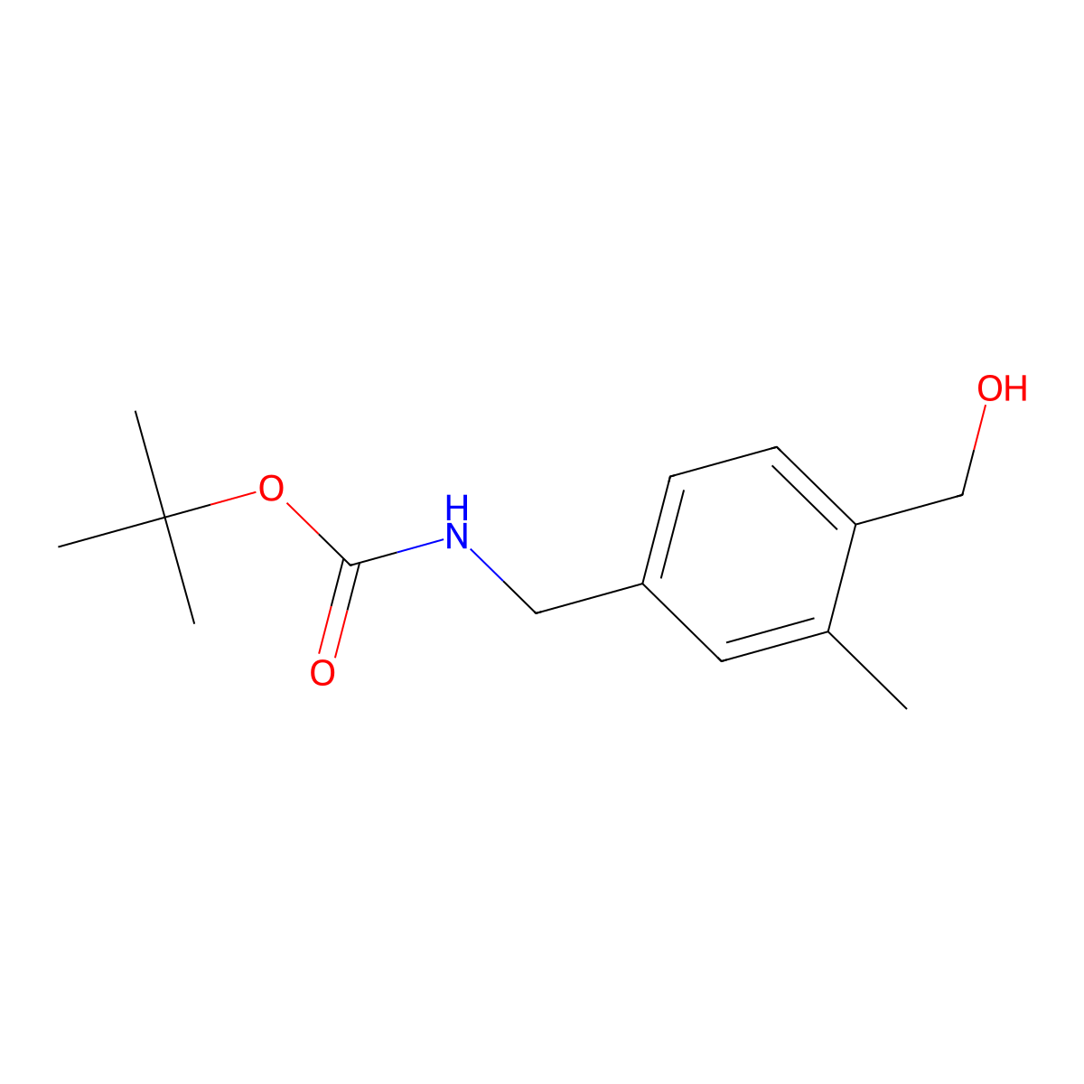 tert-butyl N-{[4-(hydroxymethyl)-3-methylphenyl]methyl}carbamate molecular structure, CAS 2408957-73-1