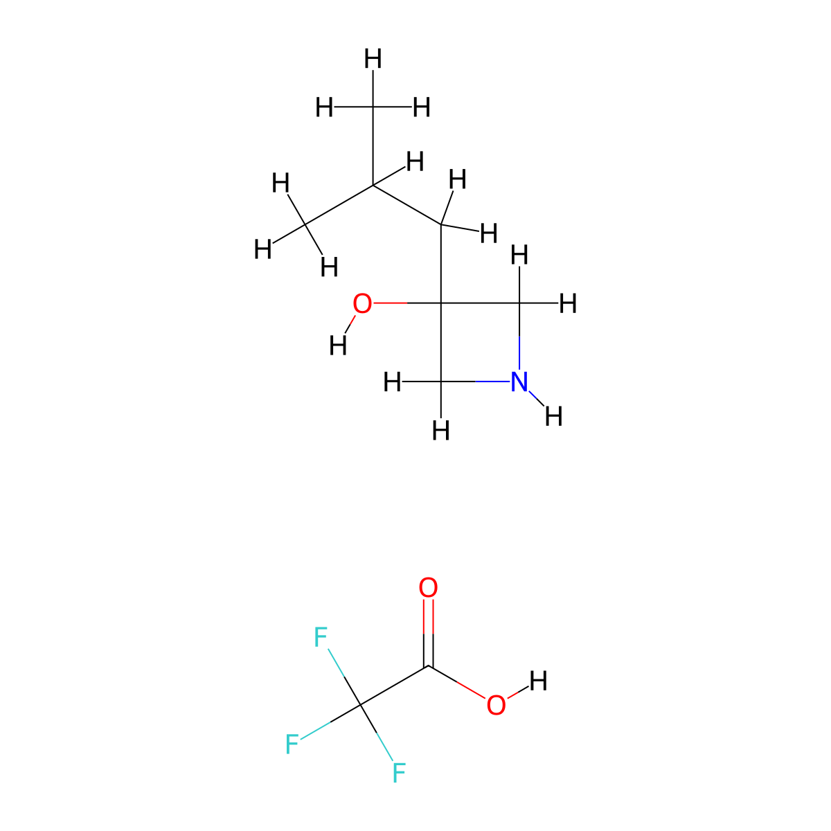 3-(2-Methylpropyl)azetidin-3-ol; trifluoroacetic acid molecular structure, CAS 2408957-79-7