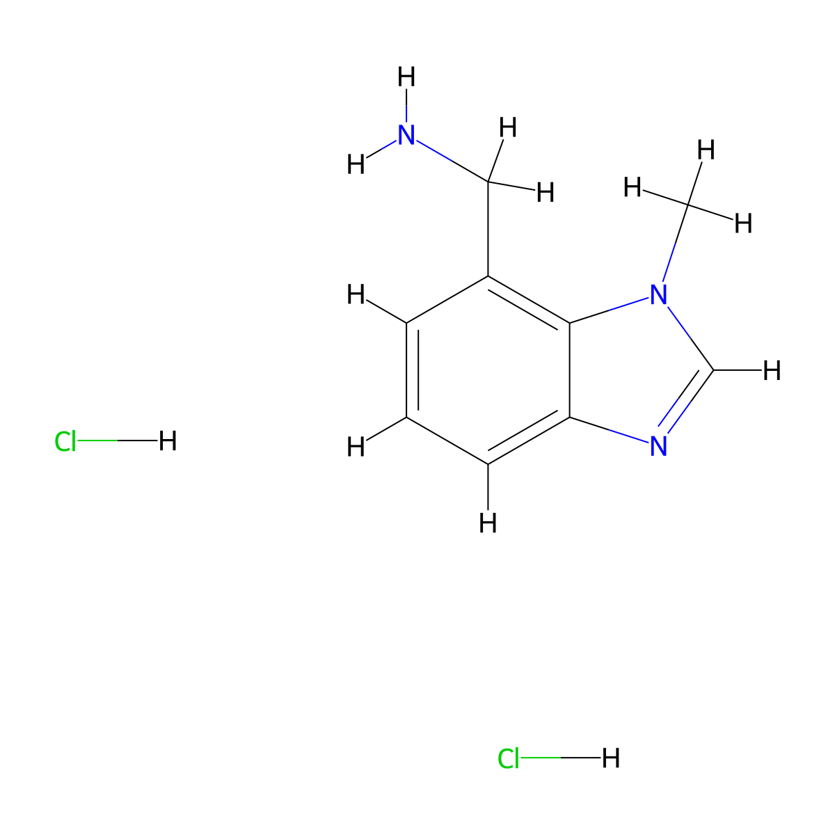 (1-methyl-1H-1,3-benzodiazol-7-yl)methanamine dihydrochloride molecular structure, CAS 2408957-83-3