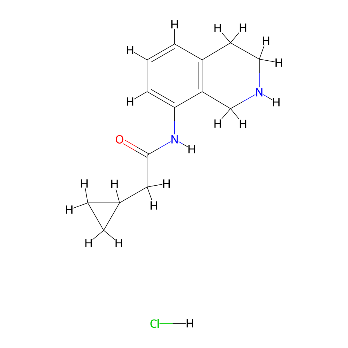 2-cyclopropyl-N-(1,2,3,4-tetrahydroisoquinolin-8-yl)acetamide hydrochloride molecular structure, CAS 2408957-84-4