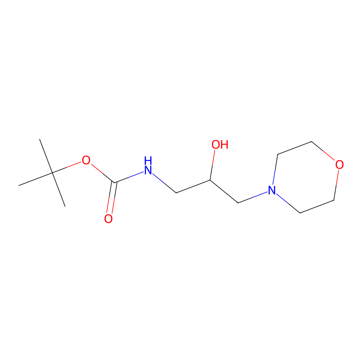 tert-butyl N-[2-hydroxy-3-(morpholin-4-yl)propyl]carbamate molecular structure, CAS 2408957-86-6