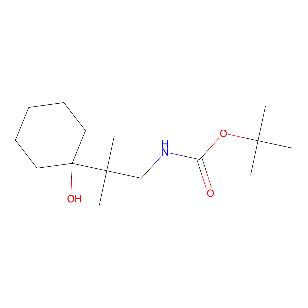 tert-butyl N-[2-(1-hydroxycyclohexyl)-2-methylpropyl]carbamate molecular structure, CAS 2408957-90-2