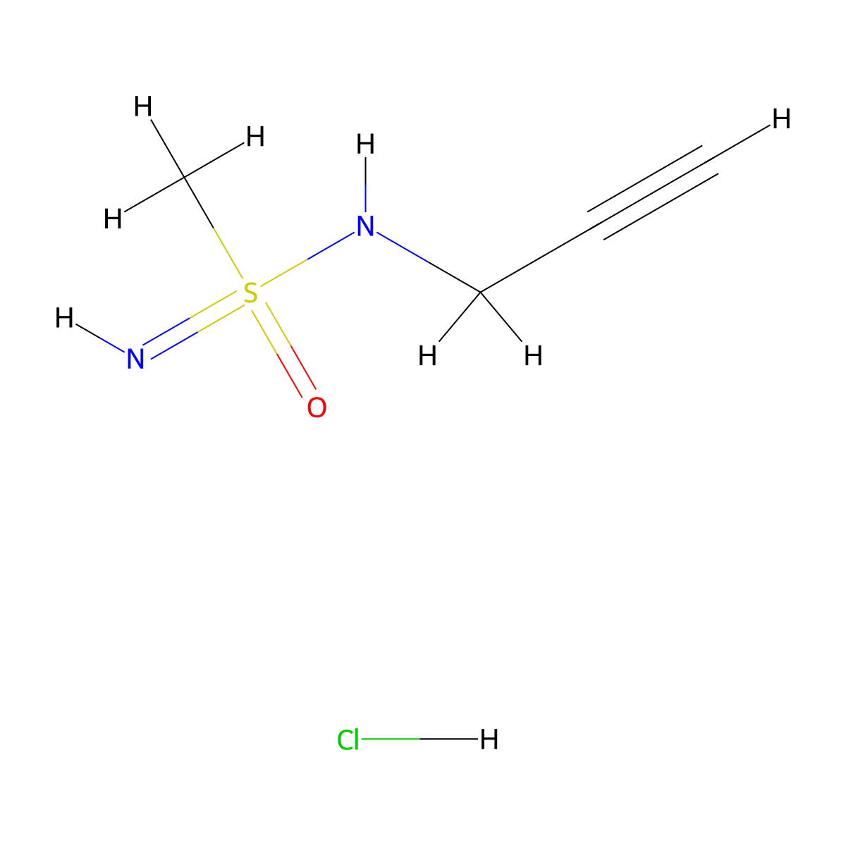 N-(prop-2-yn-1-yl)methanesulfonoimidamidehydrochloride molecular structure, CAS 2408957-91-3