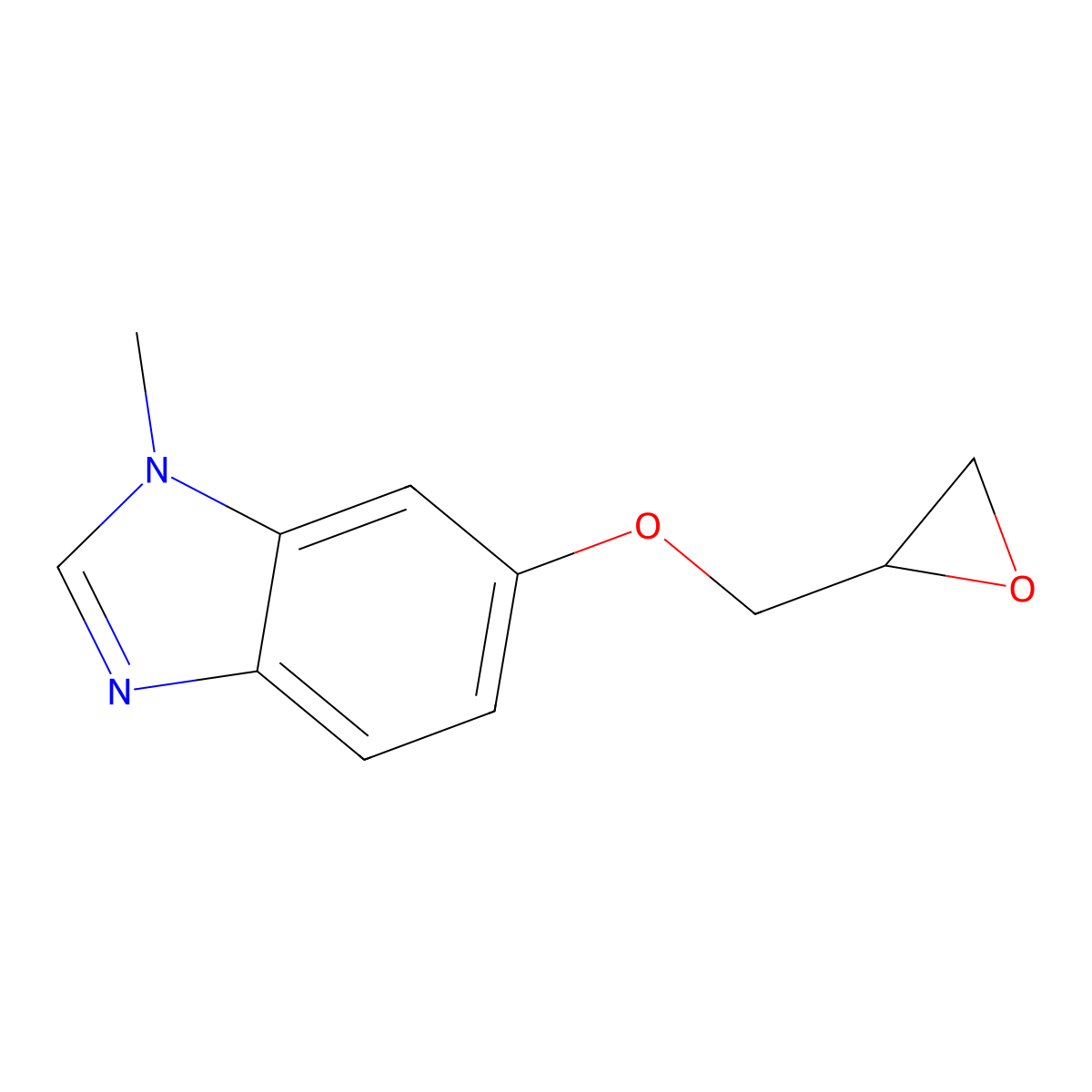 1-methyl-6-[(oxiran-2-yl)methoxy]-1H-1,3-benzodiazole molecular structure, CAS 2408957-96-8