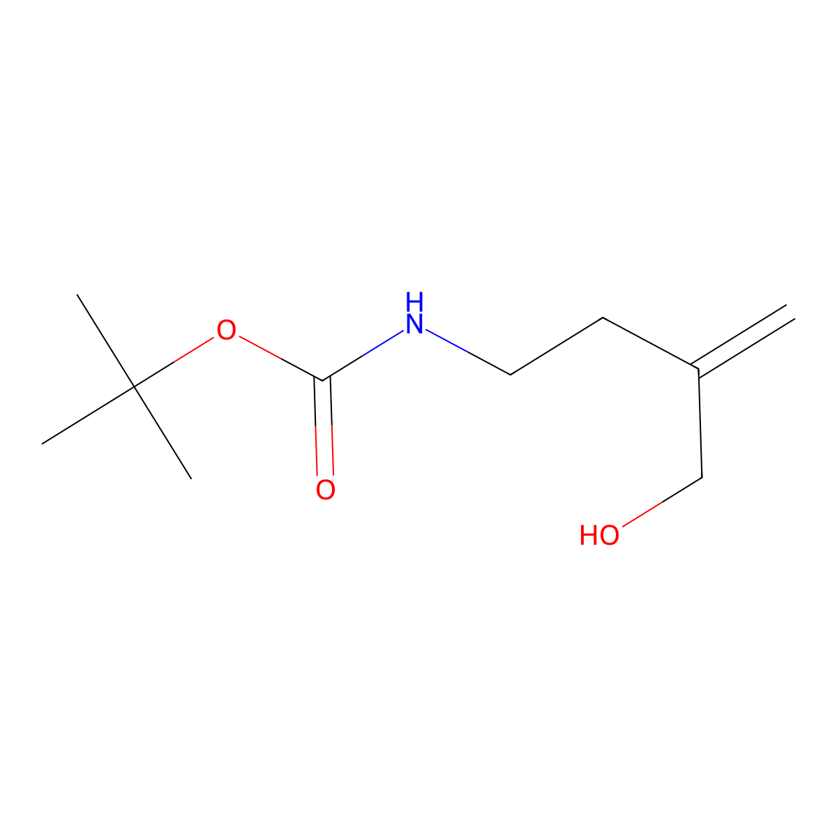 tert-butyl N-(4-hydroxy-3-methylidenebutyl)carbamate molecular structure, CAS 2408958-00-7