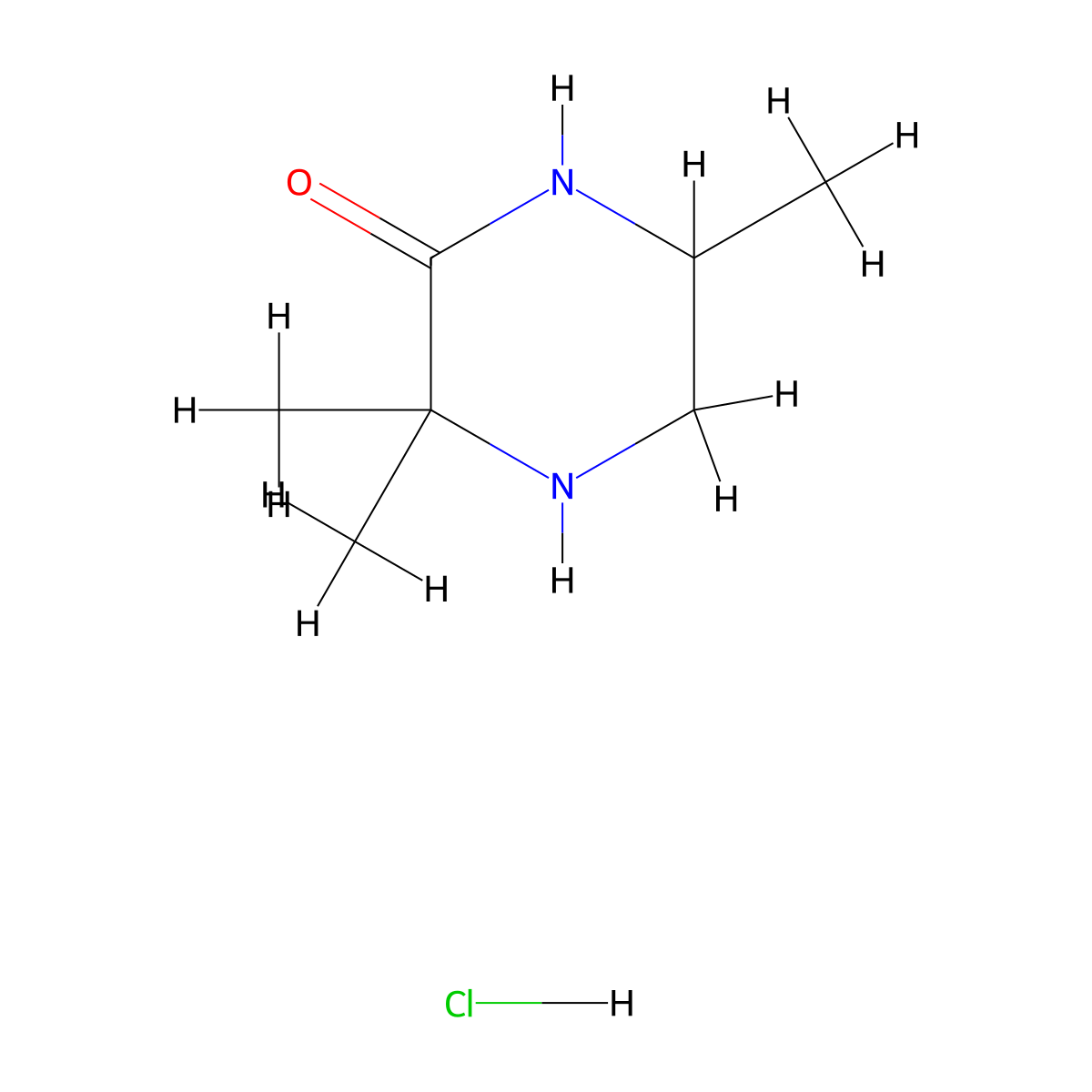 3,3,6-Trimethylpiperazin-2-one hydrochloride molecular structure, CAS 2408958-26-7