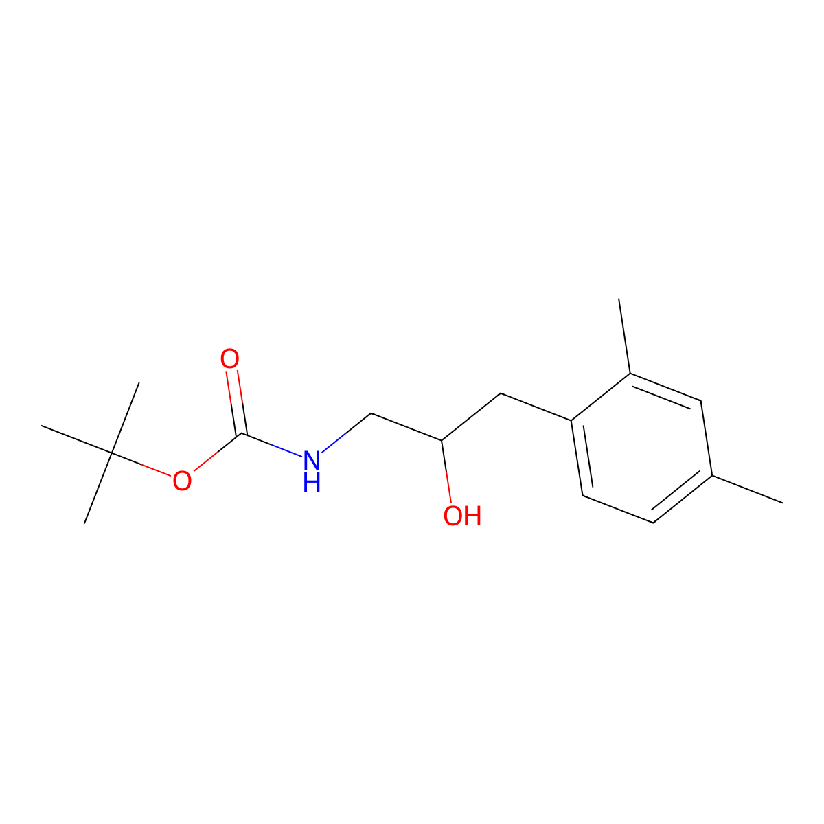 tert-butyl N-[3-(2,4-dimethylphenyl)-2-hydroxypropyl]carbamate molecular structure, CAS 2408958-31-4