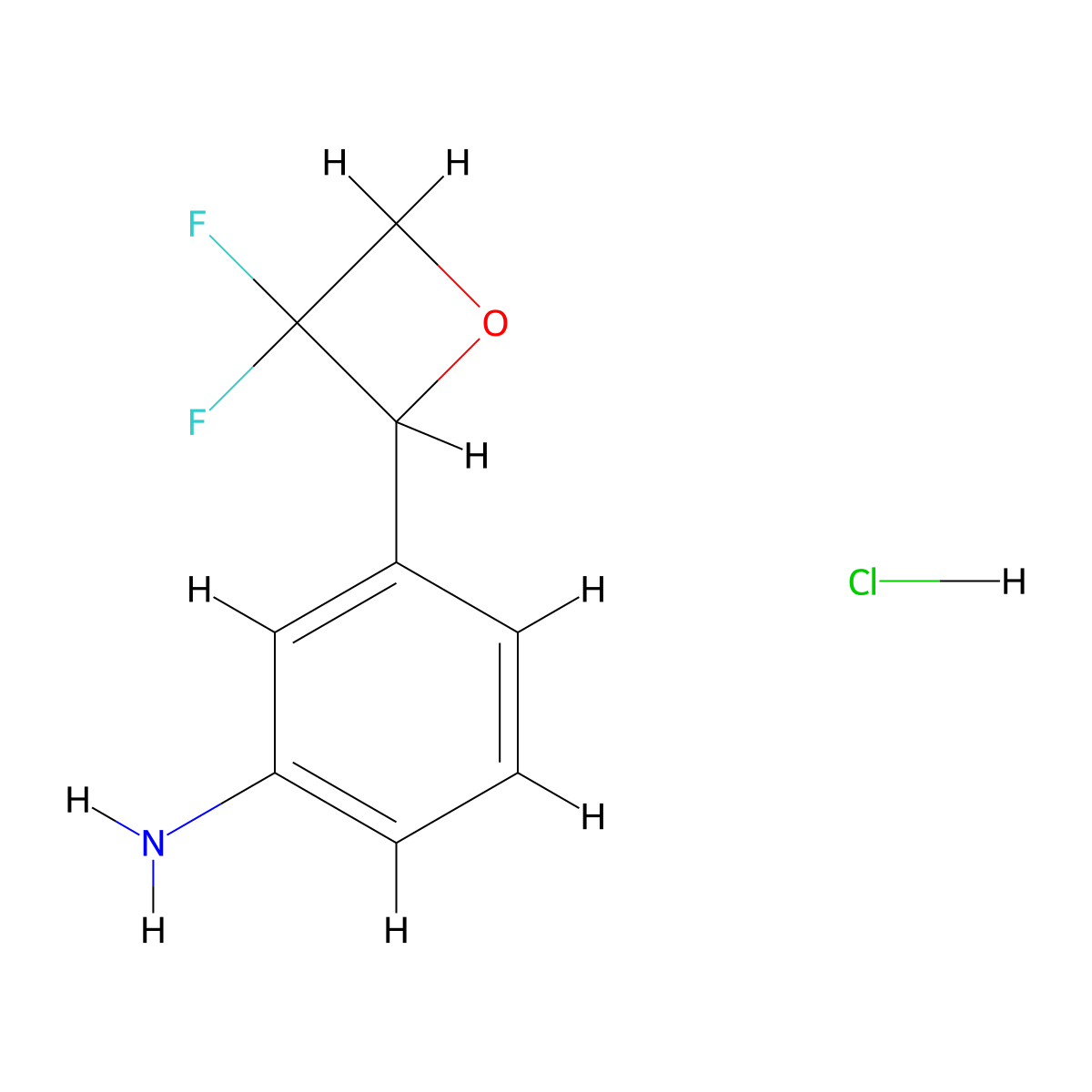 3-(3,3-Difluorooxetan-2-yl)aniline;hydrochloride molecular structure, CAS 2408958-35-8