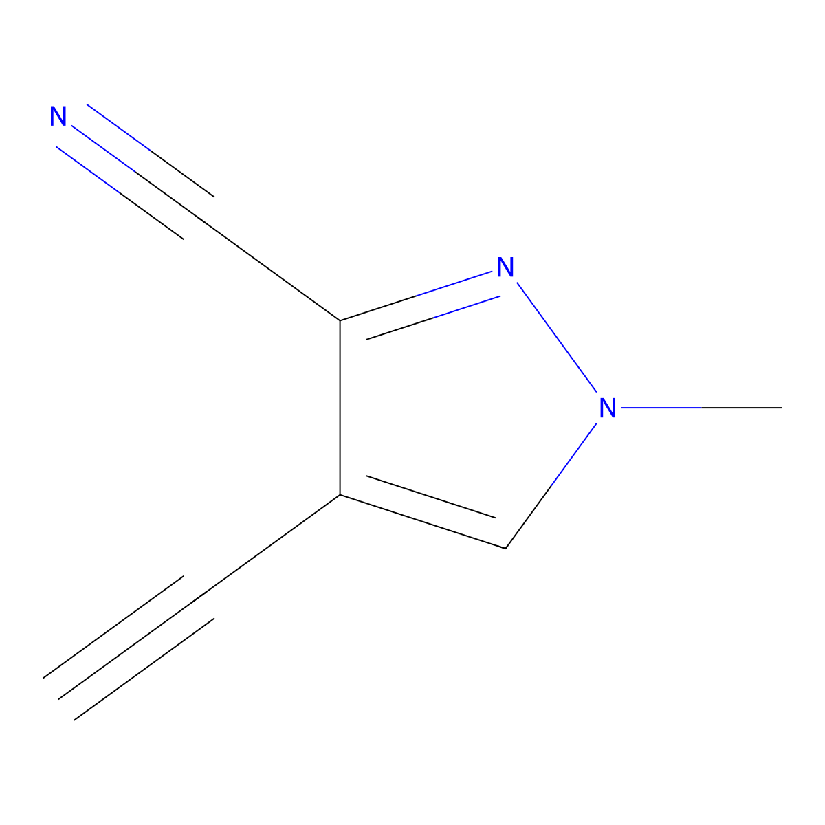4-ethynyl-1-methyl-1H-pyrazole-3-carbonitrile molecular structure, CAS 2408958-41-6