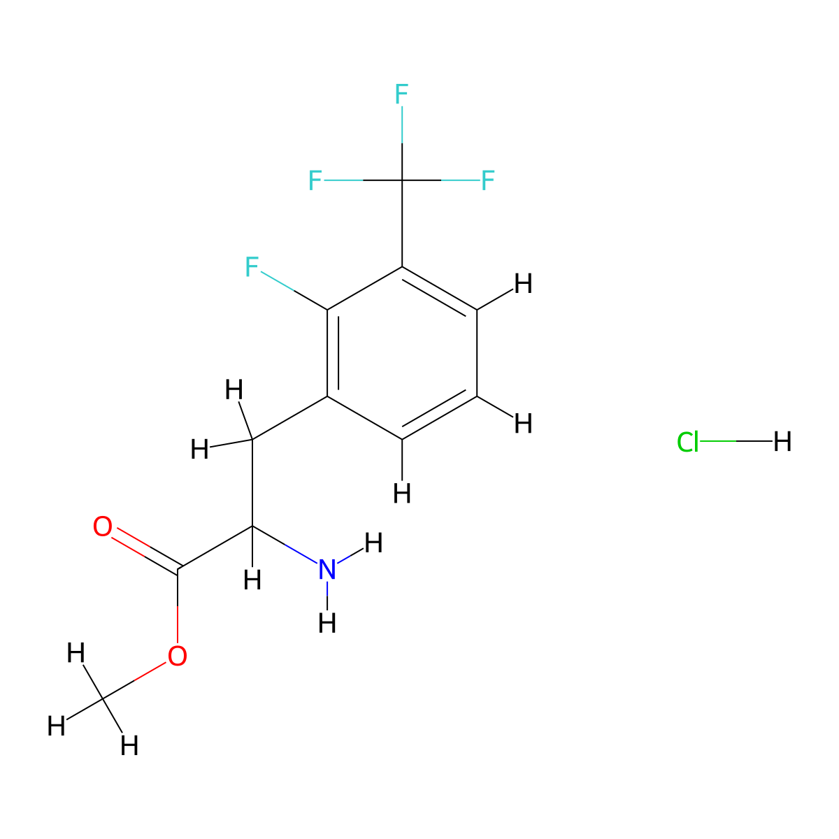 Methyl2-amino-3-[2-fluoro-3-(trifluoromethyl)phenyl]propanoatehydrochloride molecular structure, CAS 2408958-44-9