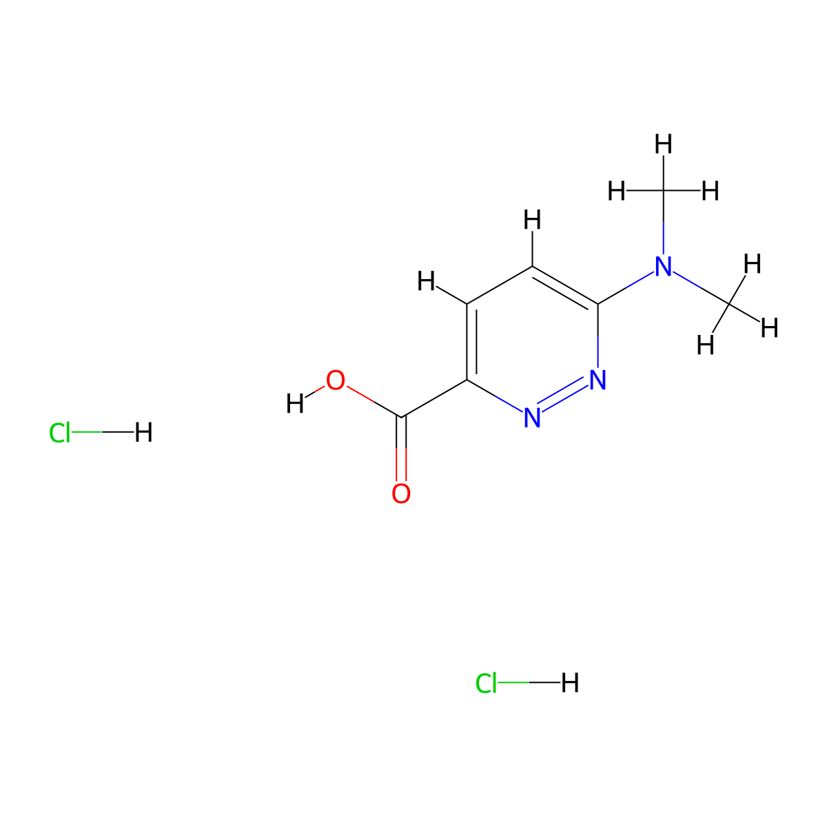 6-(Dimethylamino)pyridazine-3-carboxylic acid dihydrochloride molecular structure, CAS 2408958-48-3