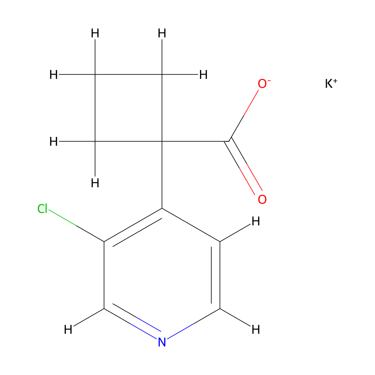 Potassium 1-(3-chloropyridin-4-yl)cyclobutane-1-carboxylate molecular structure, CAS 2408958-51-8