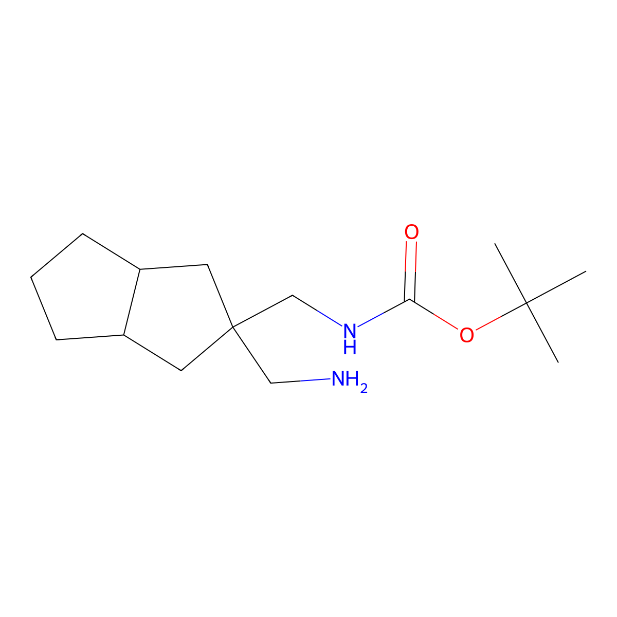 tert-butyl N-((2-(aminomethyl)-octahydropentalen-2-yl)methyl)carbamate molecular structure, CAS 2408958-55-2
