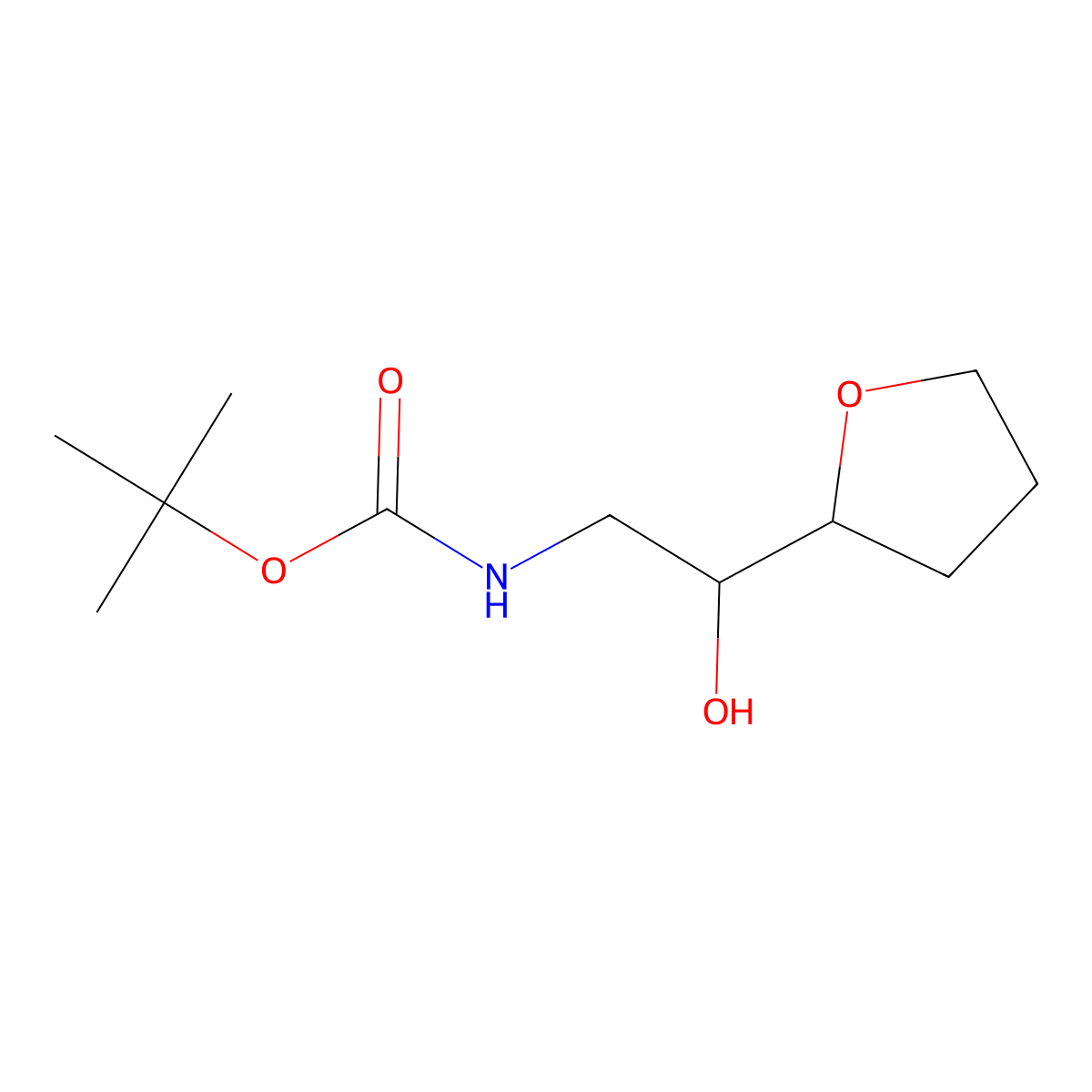 tert-butyl N-[2-hydroxy-2-(oxolan-2-yl)ethyl]carbamate molecular structure, CAS 2408958-56-3