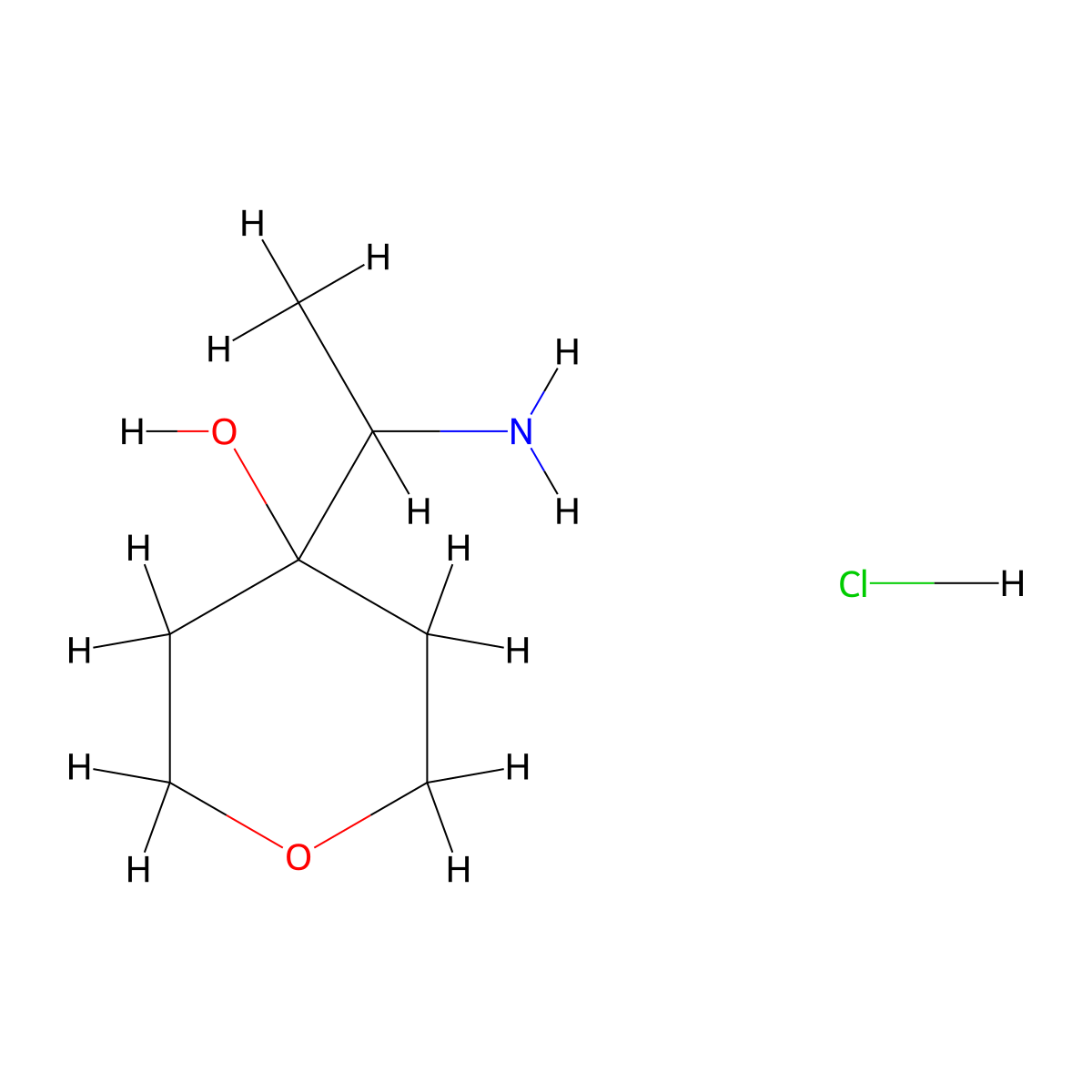 4-(1-Aminoethyl)oxan-4-ol hydrochloride molecular structure, CAS 2408958-62-1
