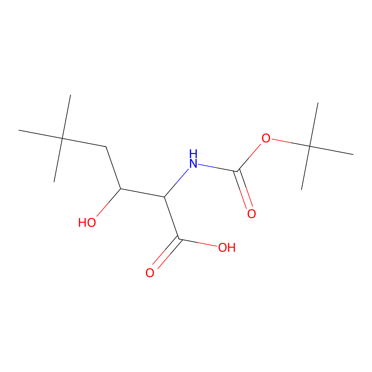2-{[(Tert-butoxy)carbonyl]amino}-3-hydroxy-5,5-dimethylhexanoic acid molecular structure, CAS 2408958-86-9