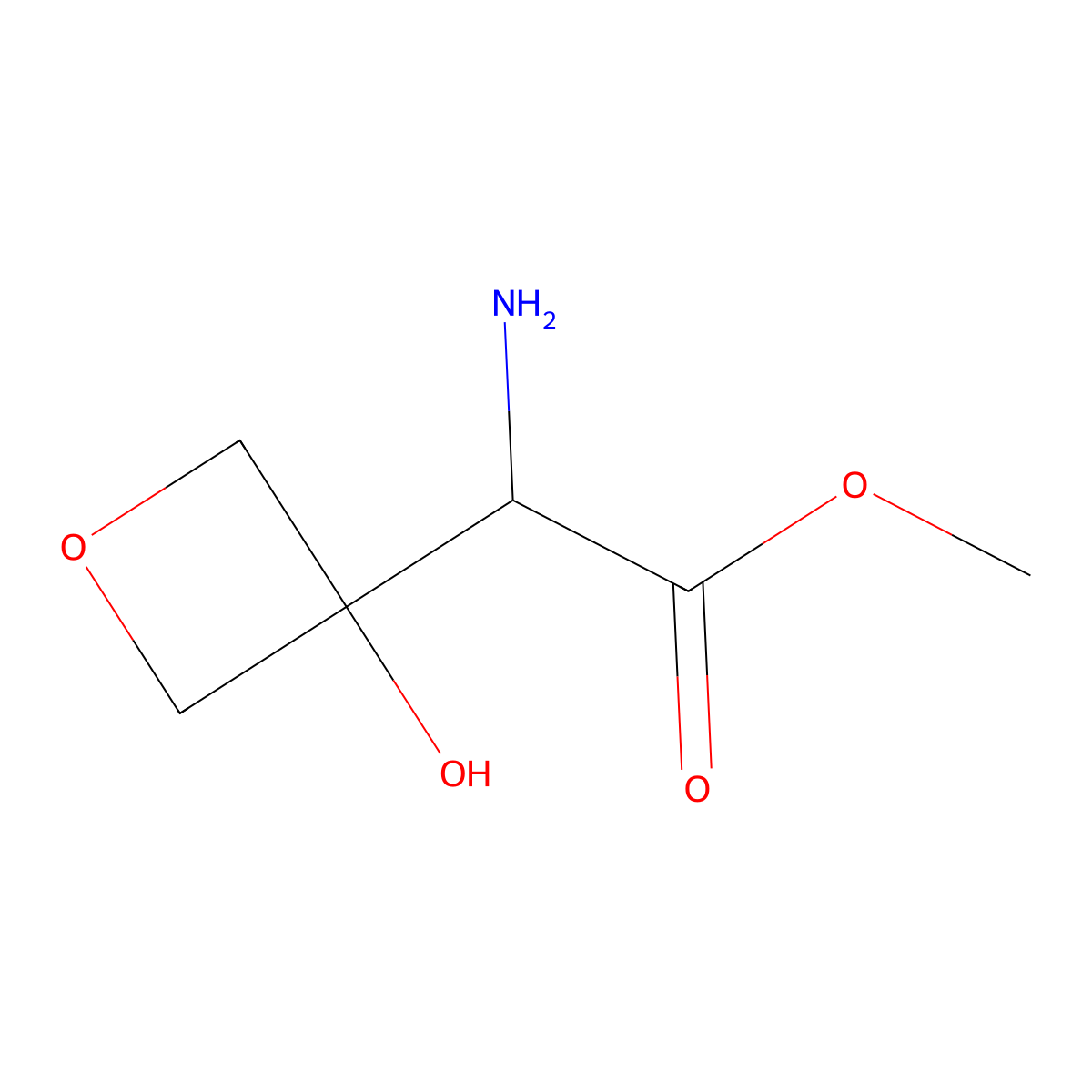 Methyl 2-amino-2-(3-hydroxyoxetan-3-yl)acetate molecular structure, CAS 2408958-91-6