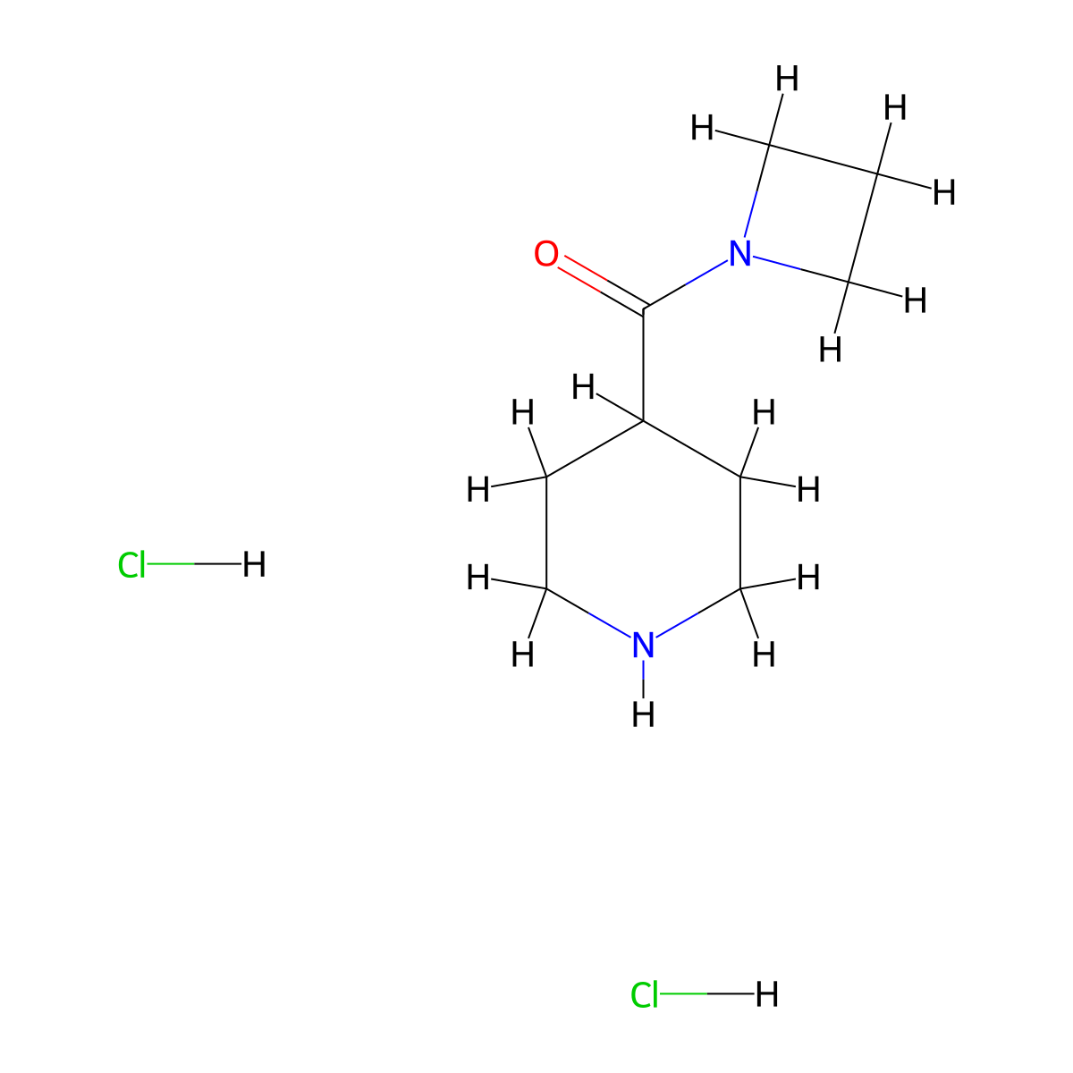 4-(Azetidine-1-carbonyl)piperidine dihydrochloride molecular structure, CAS 2408958-98-3