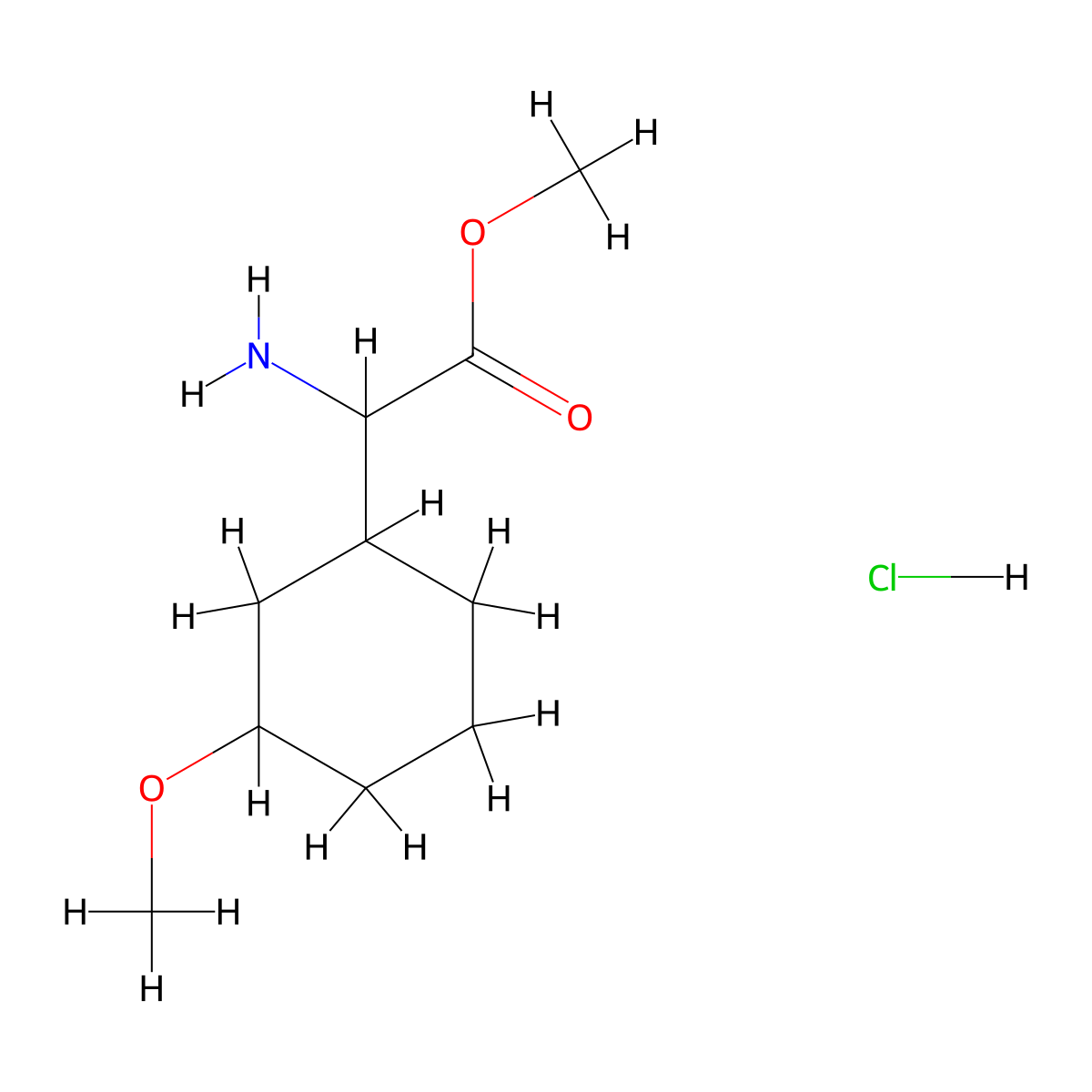 Methyl 2-amino-2-(3-methoxycyclohexyl)acetate hydrochloride molecular structure, CAS 2408959-07-7
