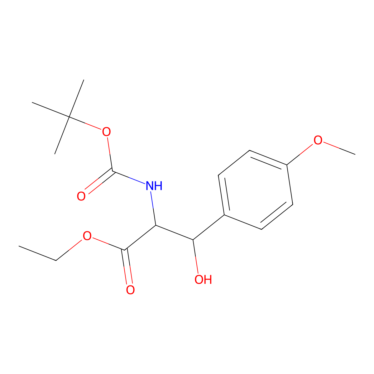 Ethyl 2-{[(tert-butoxy)carbonyl]amino}-3-hydroxy-3-(4-methoxyphenyl)propanoate molecular structure, CAS 2408959-11-3