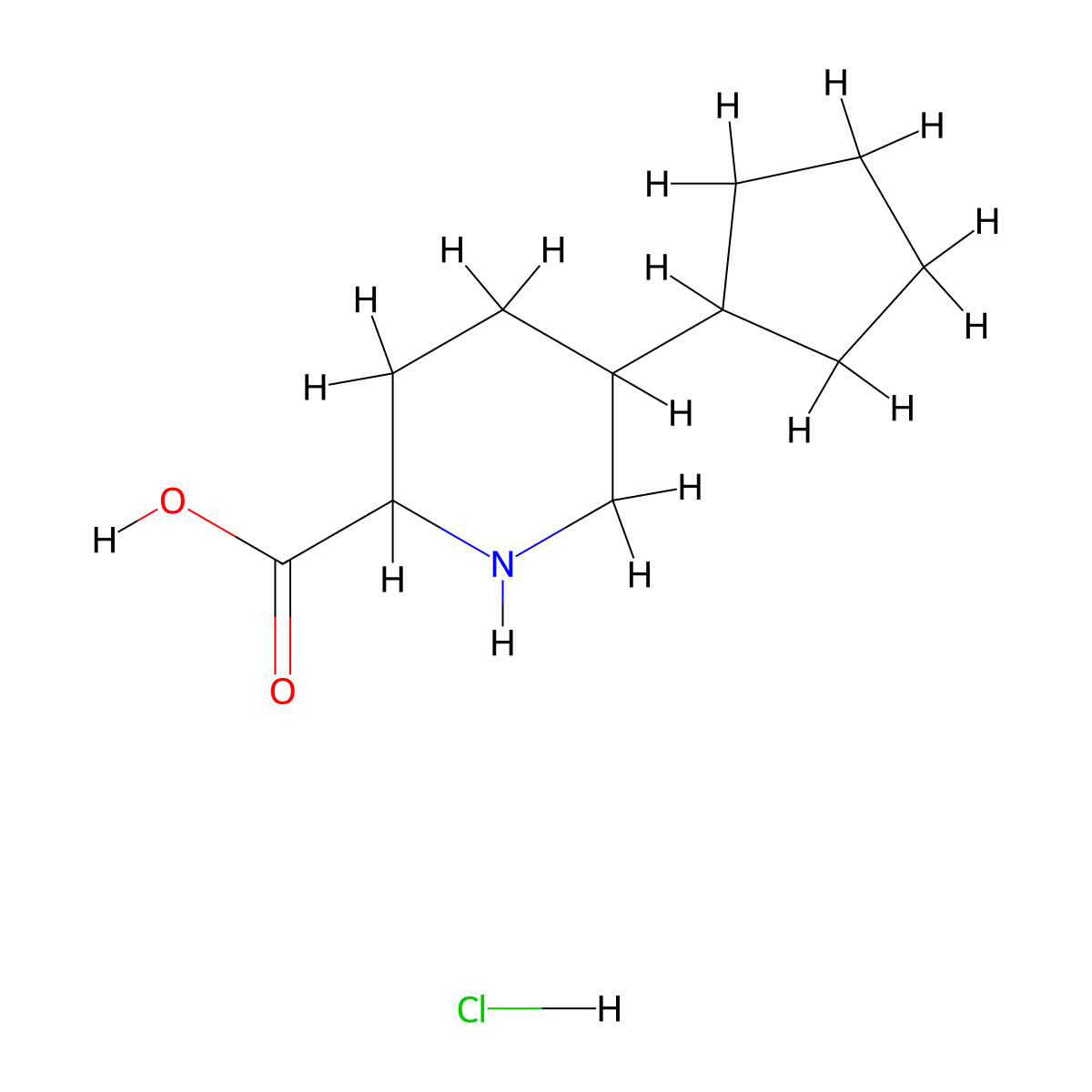 5-Cyclopentylpiperidine-2-carboxylic acid hydrochloride molecular structure, CAS 2408959-14-6