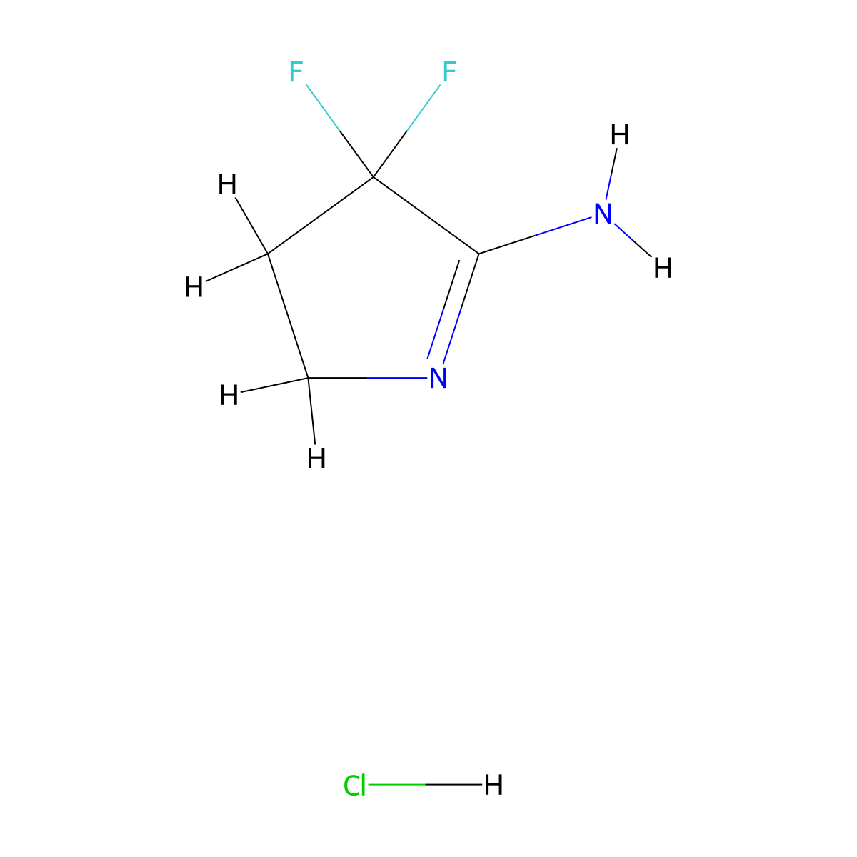 3,3-Difluoropyrrolidin-2-imine hydrochloride molecular structure, CAS 2408959-20-4