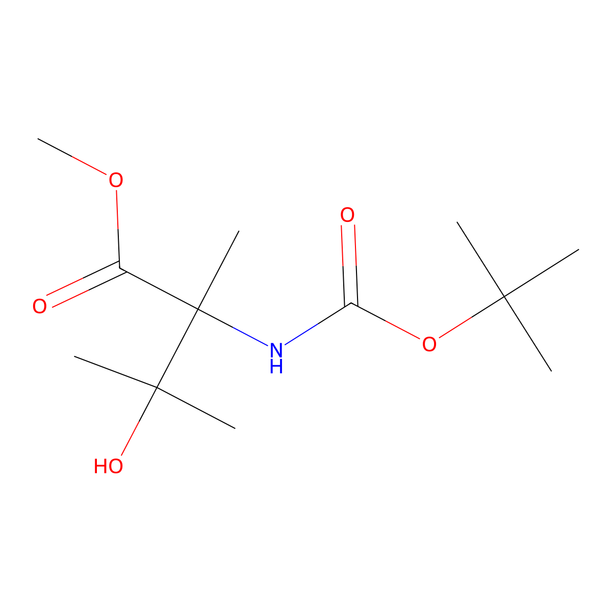 Methyl 2-{[(tert-butoxy)carbonyl]amino}-3-hydroxy-2,3-dimethylbutanoate molecular structure, CAS 2408959-24-8