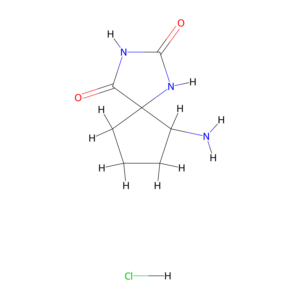 6-Amino-1,3-diazaspiro[4.4]nonane-2,4-dione hydrochloride molecular structure, CAS 2408959-25-9