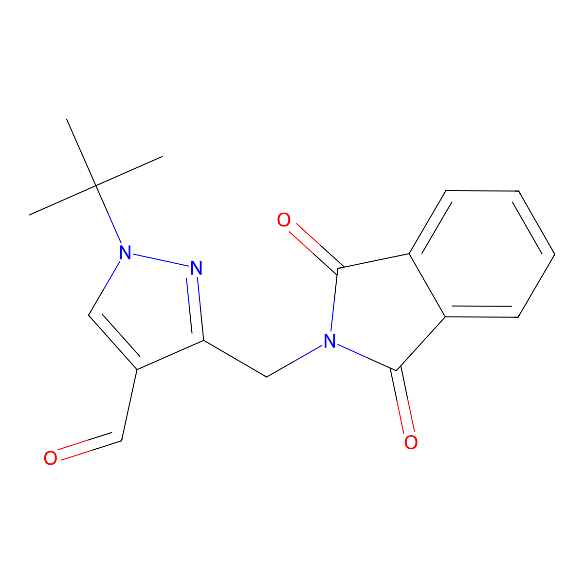 1-tert-butyl-3-[(1,3-dioxo-2,3-dihydro-1H-isoindol-2-yl)methyl]-1H-pyrazole-4-carbaldehyde molecular structure, CAS 2408959-27-1