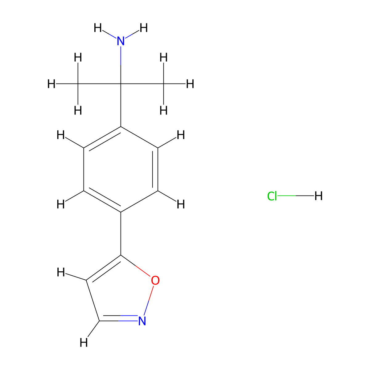 2-(4-(1,2-Oxazol-5-yl)phenyl)propan-2-amine hydrochloride molecular structure, CAS 2408959-28-2
