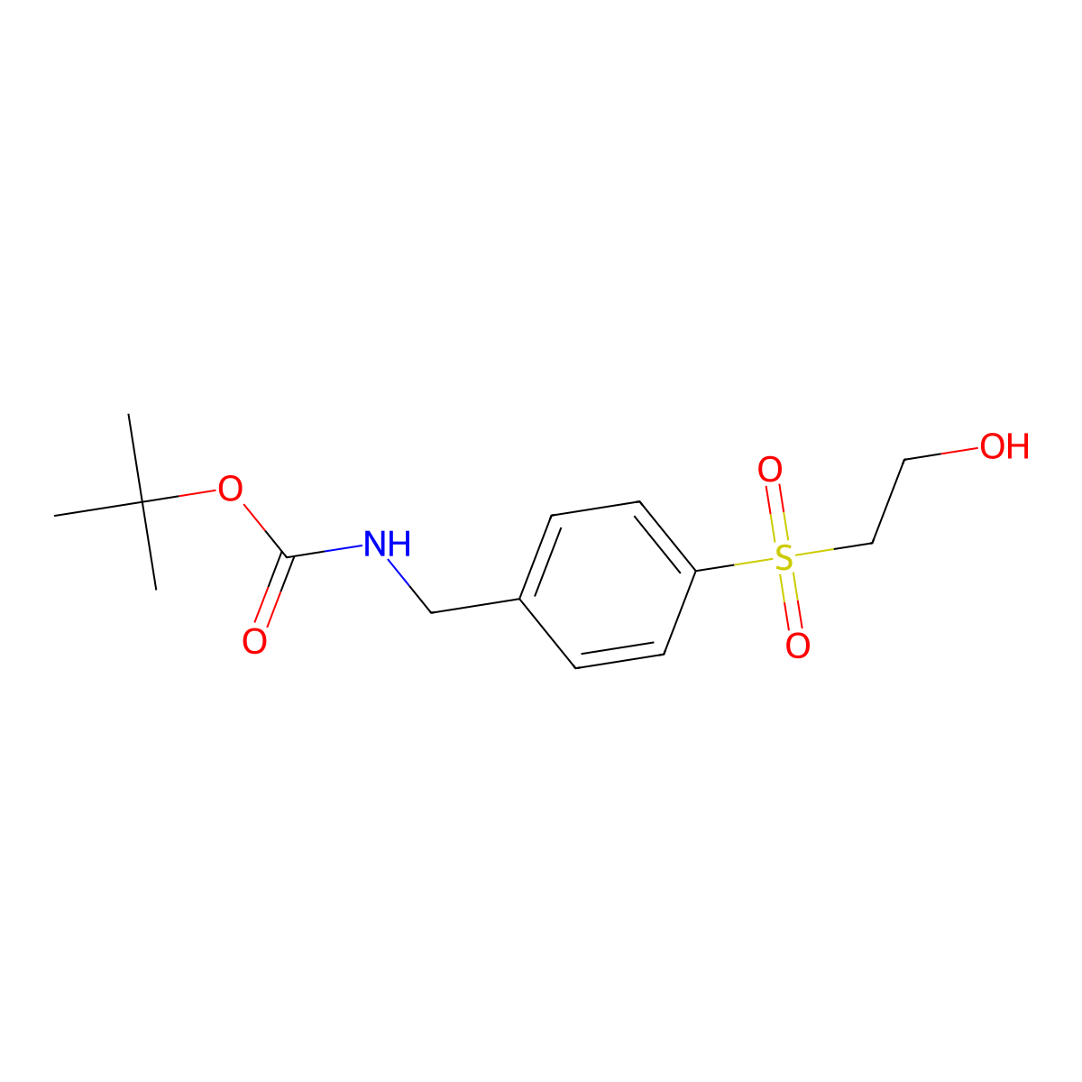tert-butyl N-{[4-(2-hydroxyethanesulfonyl)phenyl]methyl}carbamate molecular structure, CAS 2408959-29-3