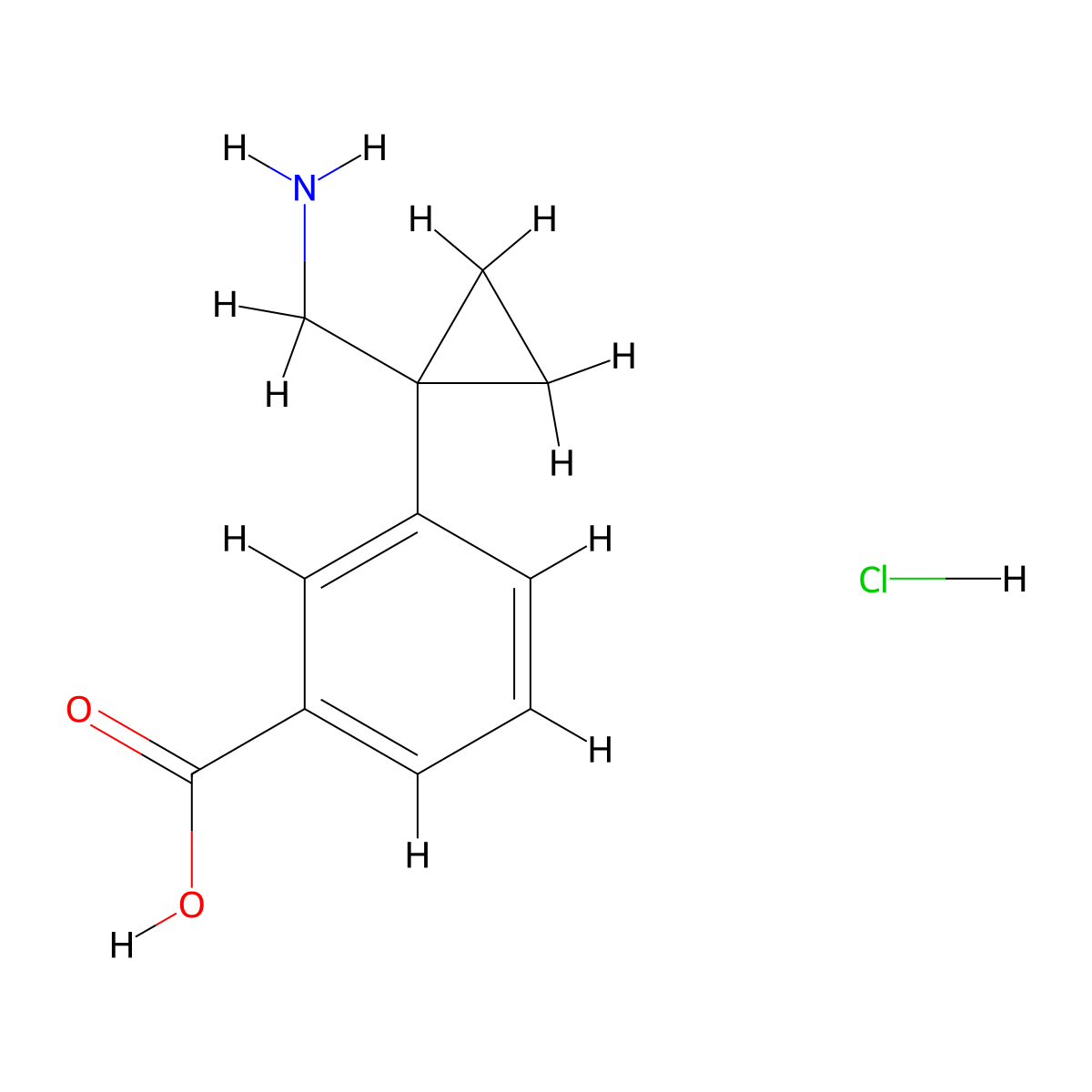 3-[1-(Aminomethyl)cyclopropyl]benzoicacidhydrochloride molecular structure, CAS 2408959-33-9