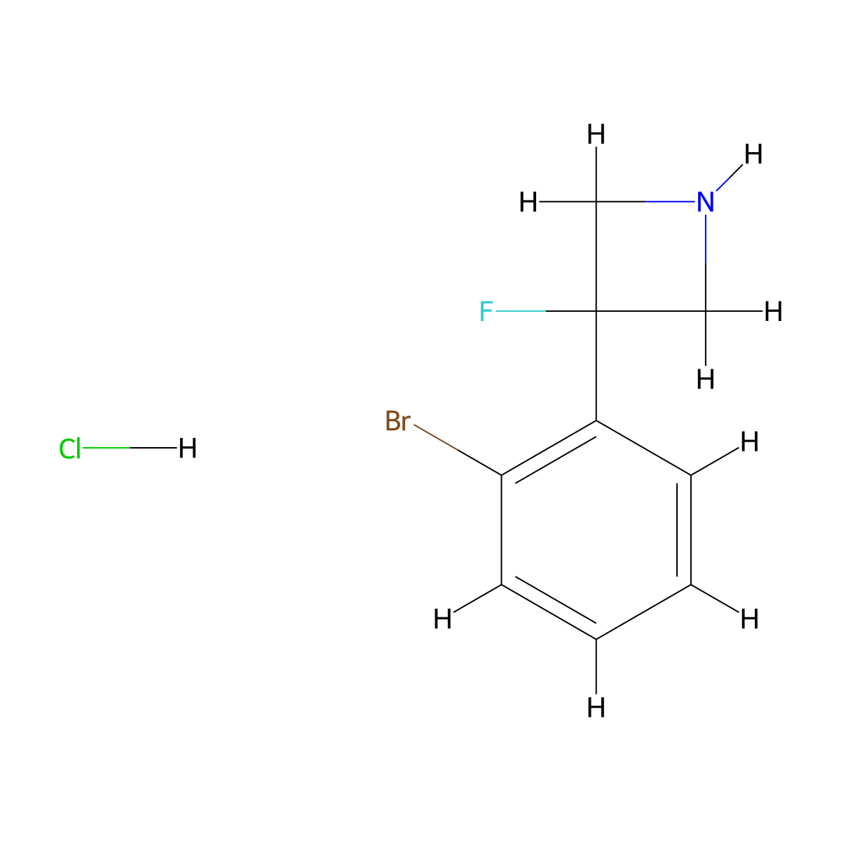 3-(2-Bromophenyl)-3-fluoroazetidine hydrochloride molecular structure, CAS 2408959-38-4
